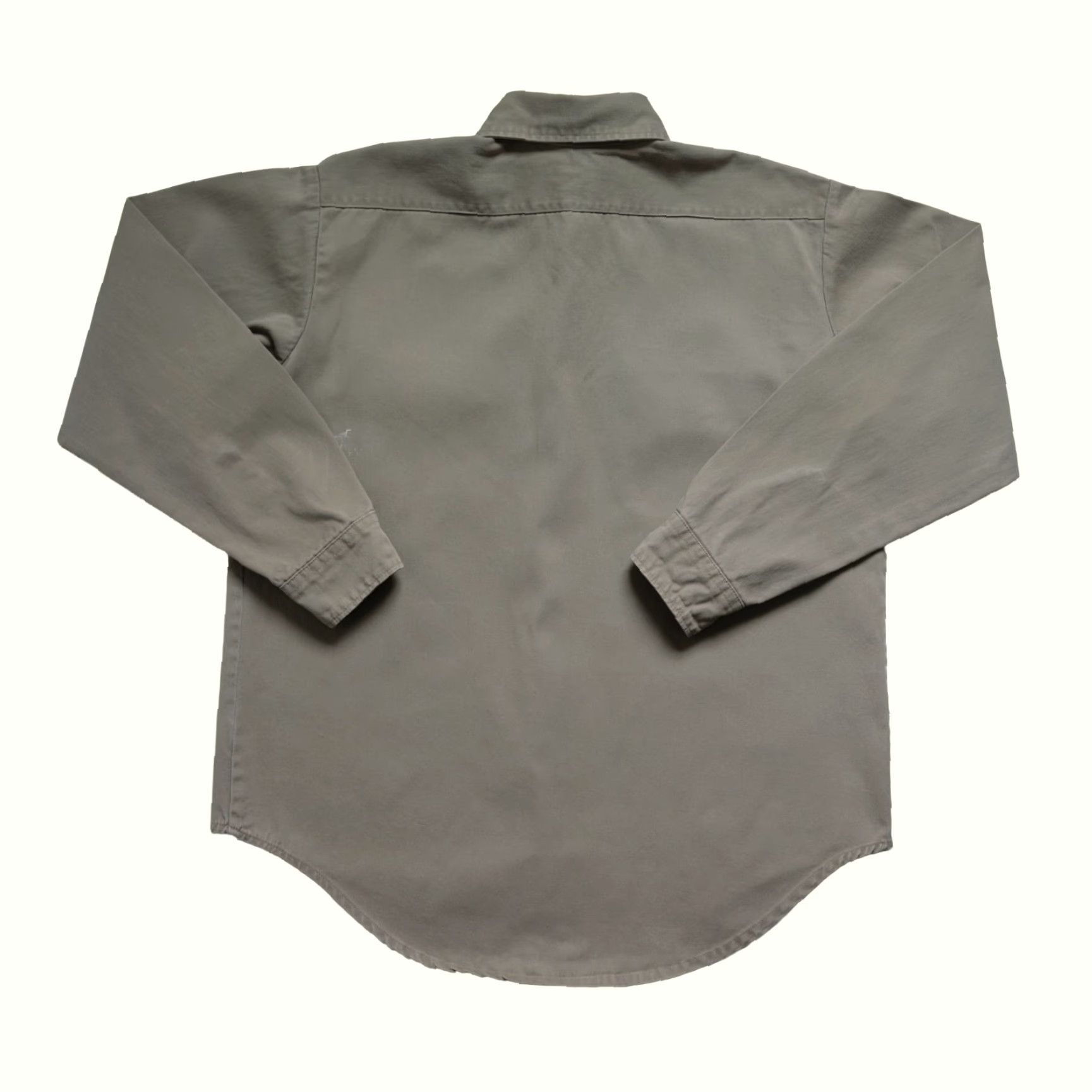 Vintage TUF NUT VTG 60s 70s USA WORKWEAR ARMY MILITARY KHAKI BUTTON FRONT SHIRT L Beige 16 1/2"> Size US L / EU 52-54 / 3 - 3 Thumbnail