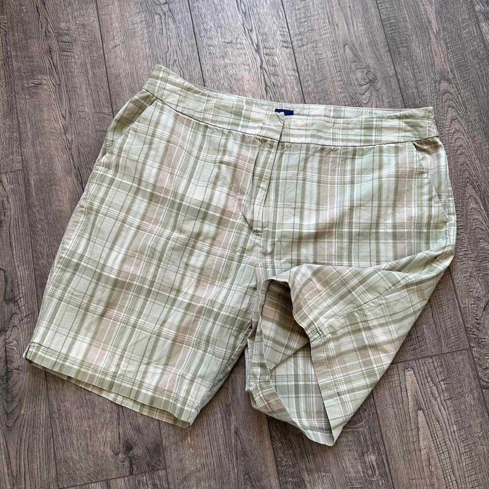 Vintage Vintage Pleated Plaid Gingham Cotton Shorts Size 35" - 8 Thumbnail
