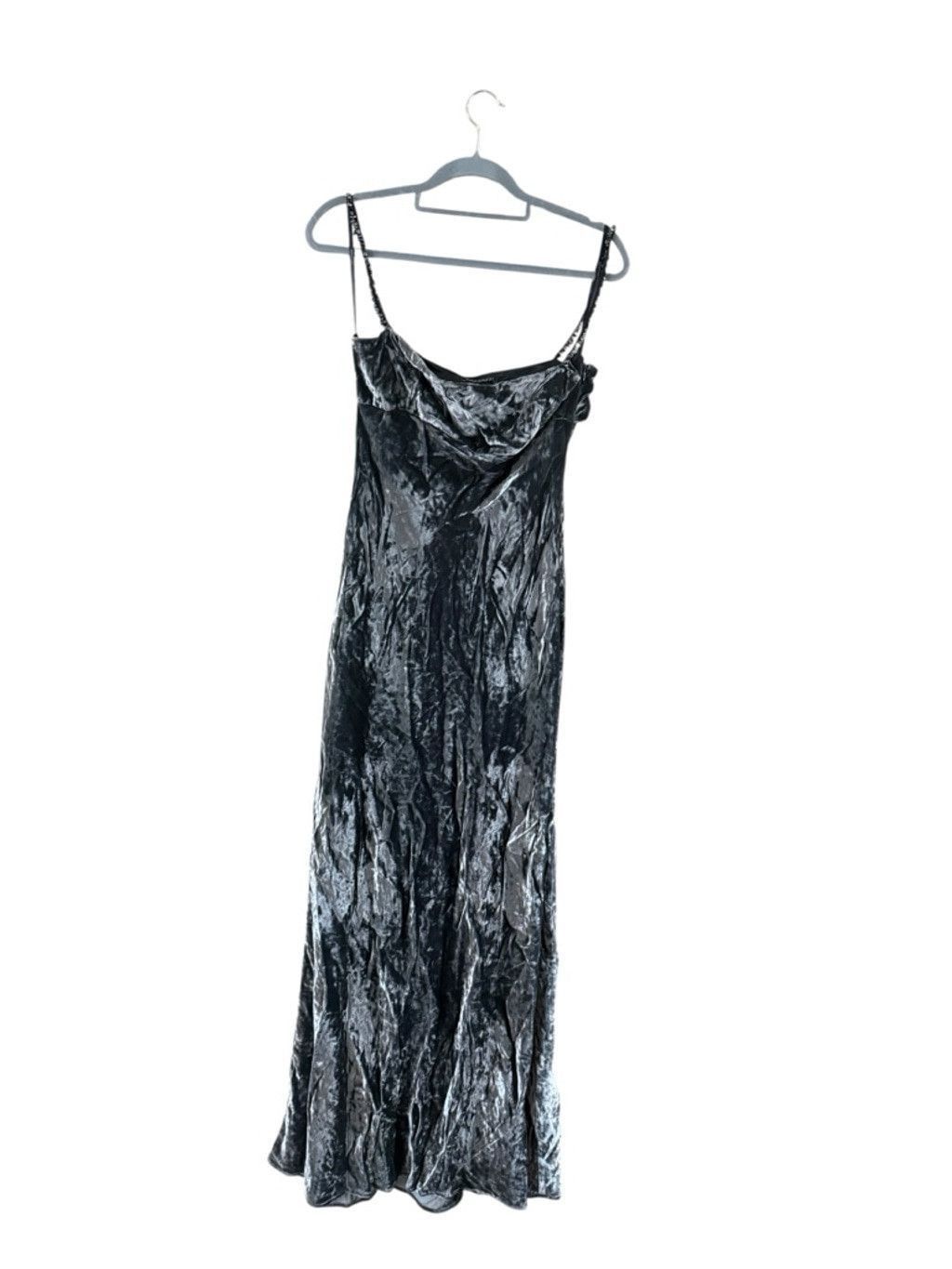 Elie Tahari Women's TAHARI Gray Velvet Cowl Neck Maxi Dress Size 10 Size L / US 10 / IT 46 - 9 Thumbnail