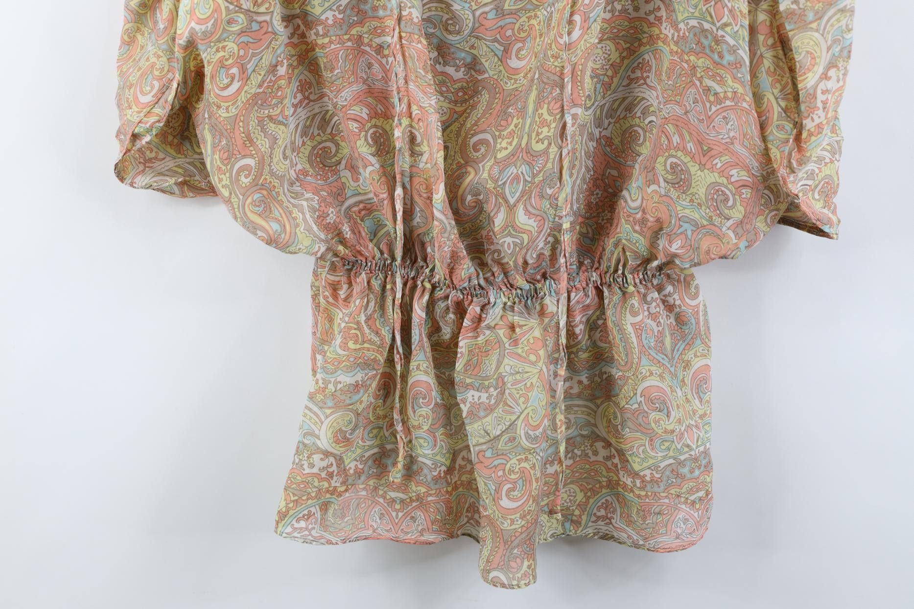 Vintage Vintage 90s Y2K Wintersilks Babydoll Silk Rainbow Shirt Size S / US 4 / IT 40 - 3 Thumbnail