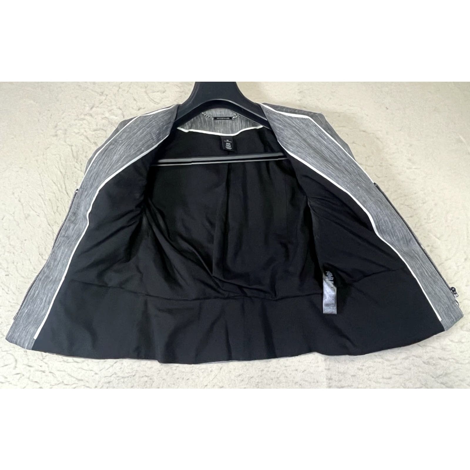 White House Black Market White House Black Market Jacket Women Full Zip Linen Blend 00 Black Stripes Short 3/4 Sleeve ZIP Career Workwear Casual Business Modern Size XXS / US 00 / IT 34 - 6 Thumbnail
