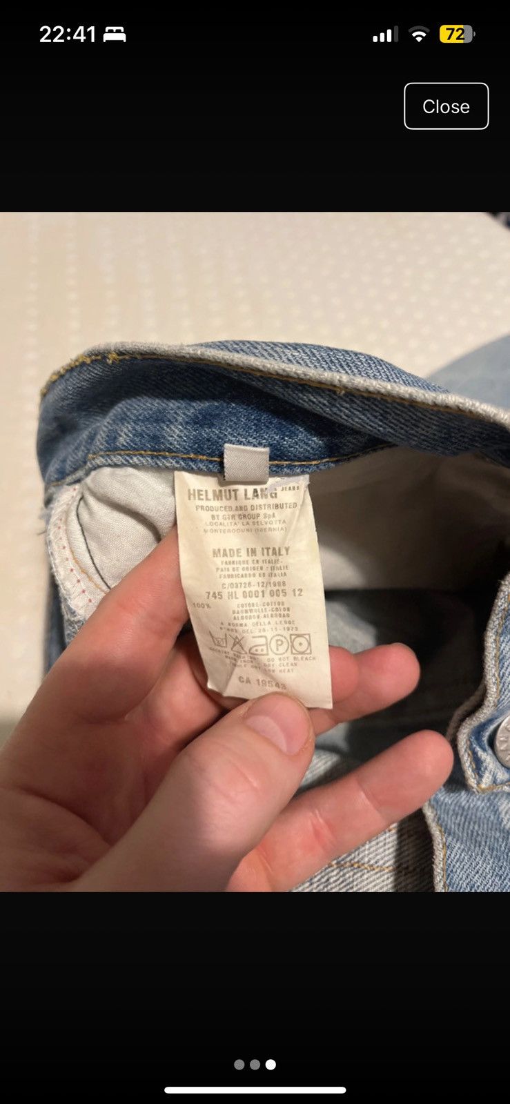 Helmut Lang 1998 Vintage sanded denim Size US 33 - 3 Thumbnail