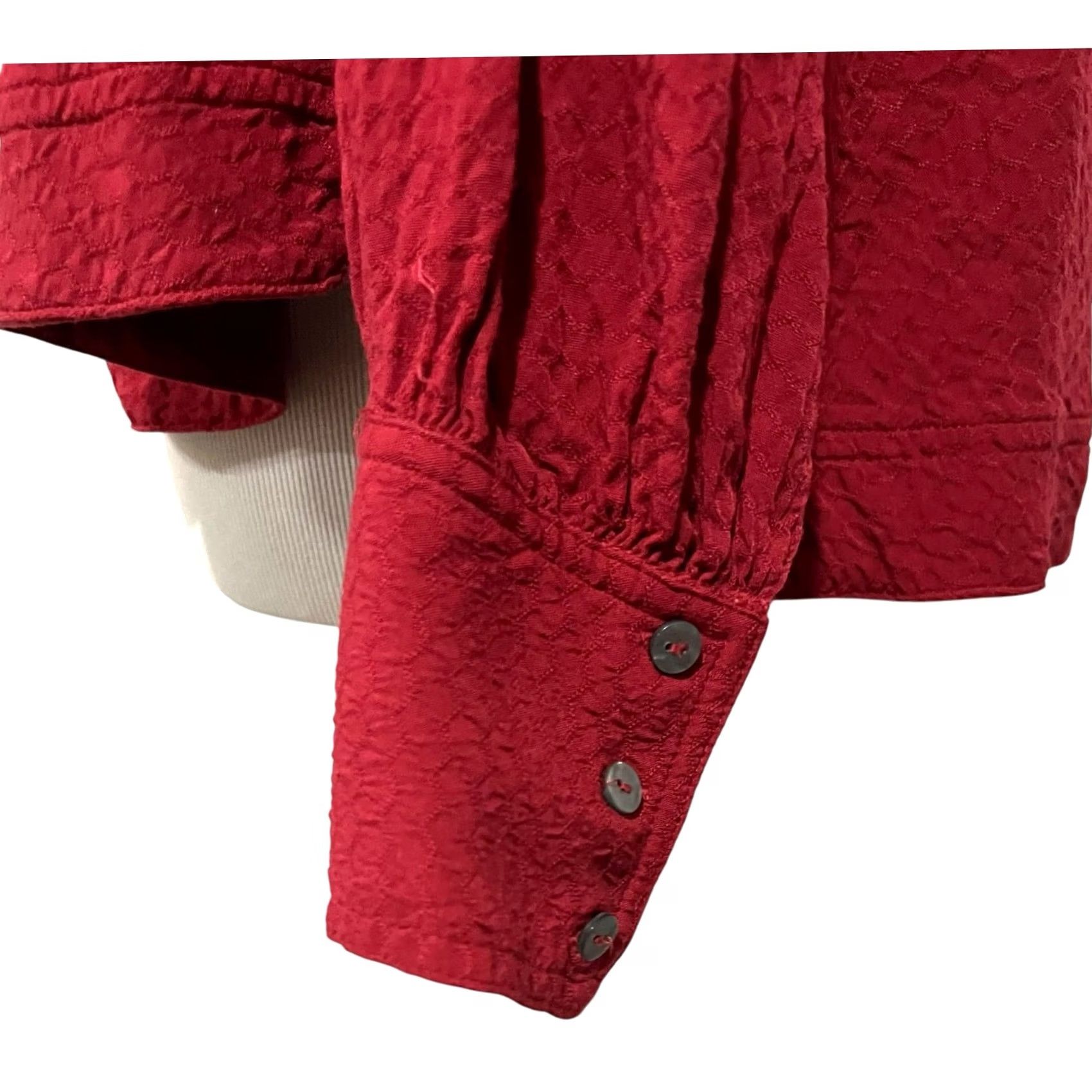 Free People Free People Red Oversized Button Front Erin’s Jacquard Long Sleeve Women’s Sz S Shirt Women S Red Oversized Button-Up 90s/2000s? Size S / US 4 / IT 40 - 6 Thumbnail