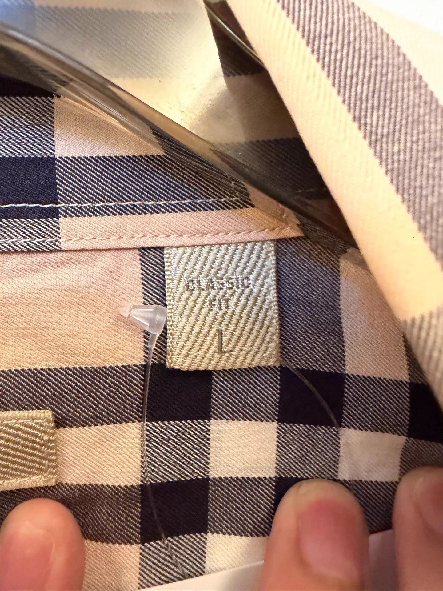 Burberry Burberry Check & Stripe Colorblock Long Sleeve Shirt L Size L / US 10 / IT 46 - 3 Thumbnail