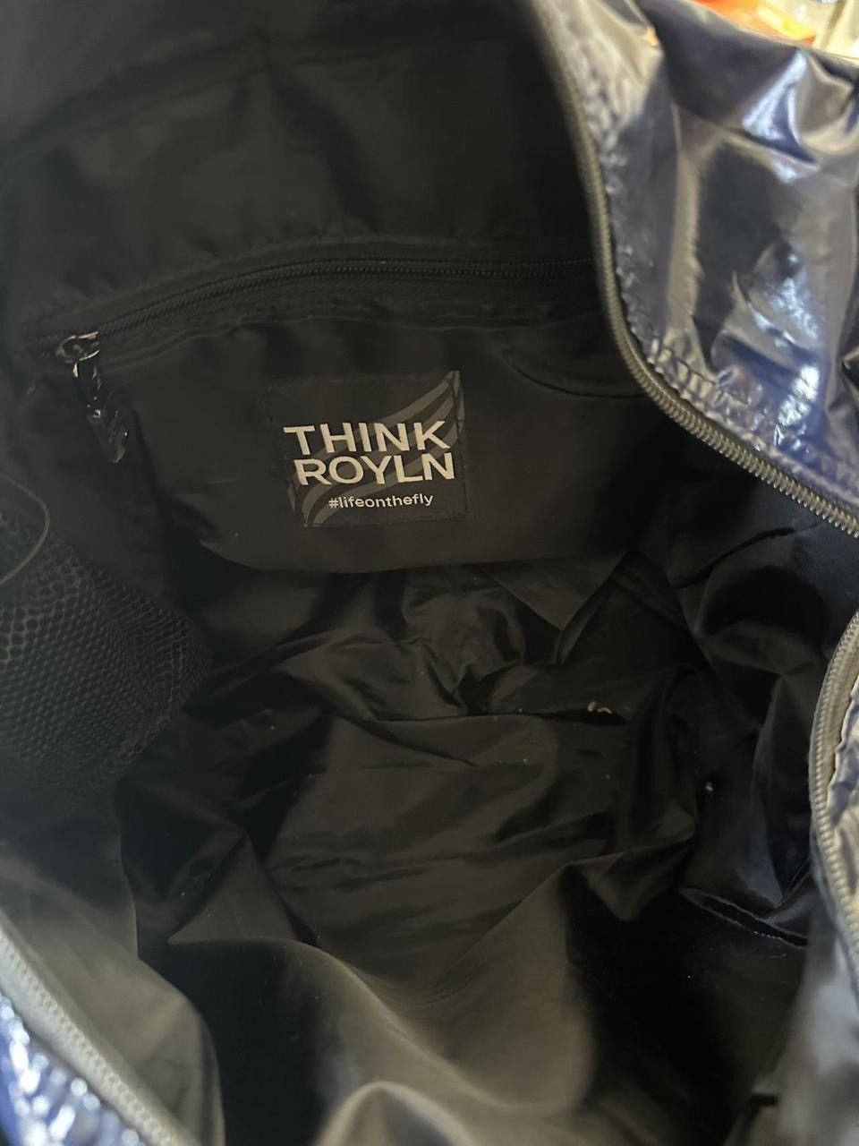 Other Think Royln Junior Jetset Wingman Tote – Glossy Navy Puffer Size ONE SIZE - 5 Thumbnail