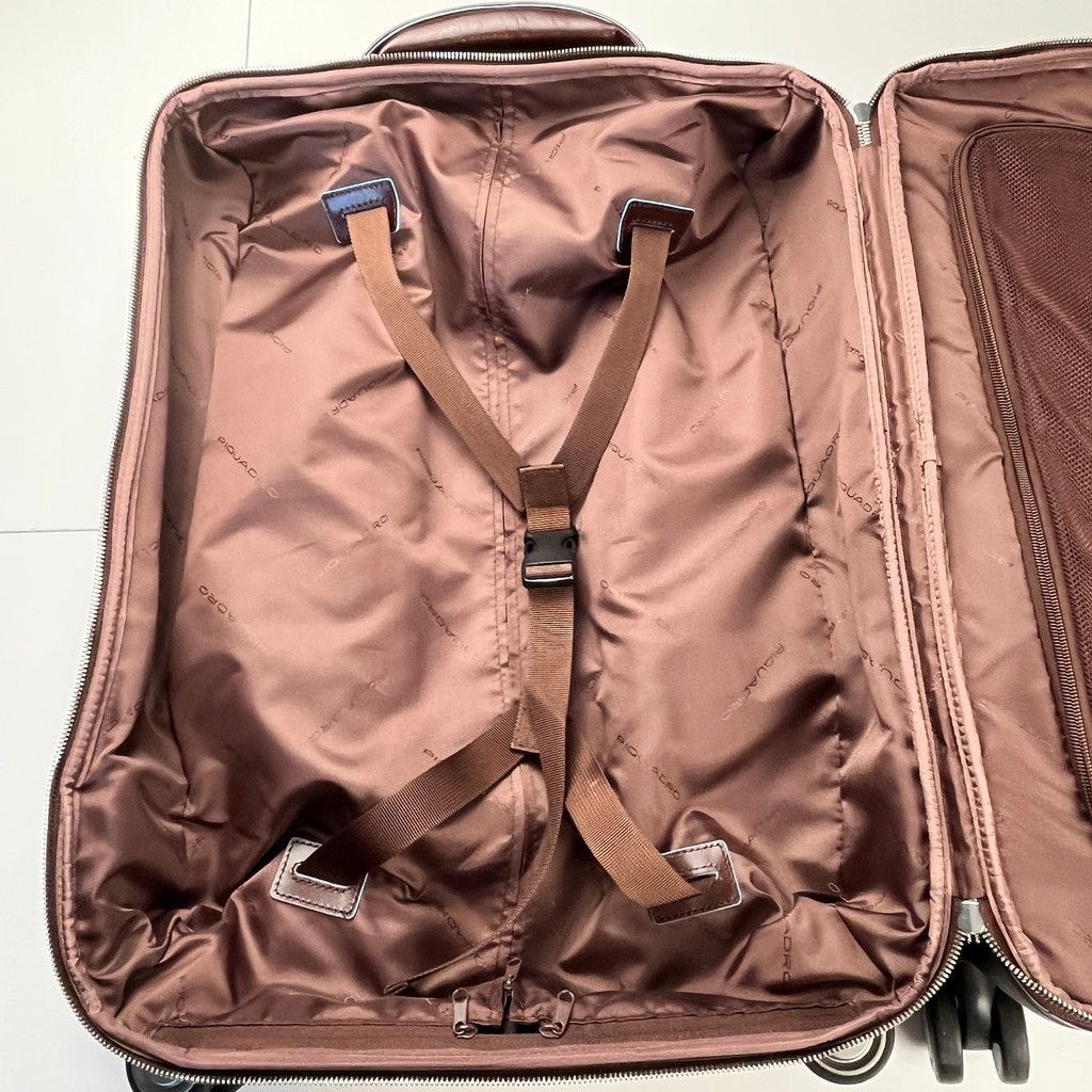 Piquadro Piquadro Leather Rolling Carry-On Cabin Suitcase Brown Size ONE SIZE - 14 Thumbnail