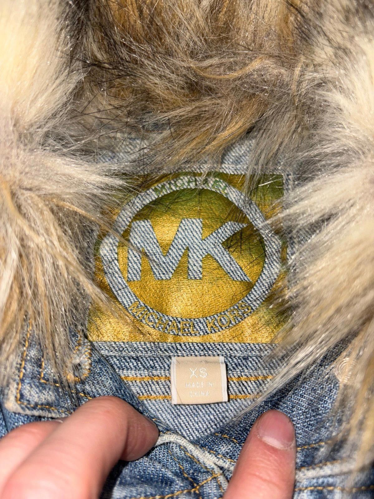 If Six Was Nine Vintage Y2k Michael Kors Denim Jean Jacket Fur Collar west Size XS / US 0-2 / IT 36-38 - 5 Thumbnail