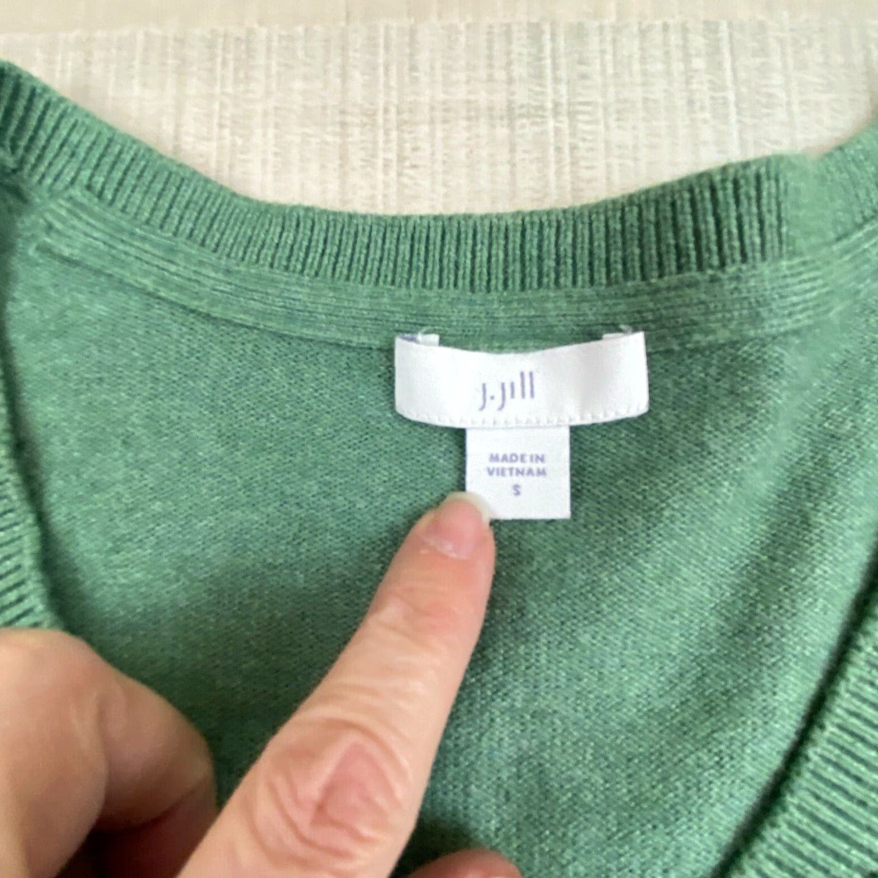J. Jill J Jill Women's Green Silk Wool Cotton Blend Sweater Small Pullover Size S / US 4 / IT 40 - 3 Thumbnail