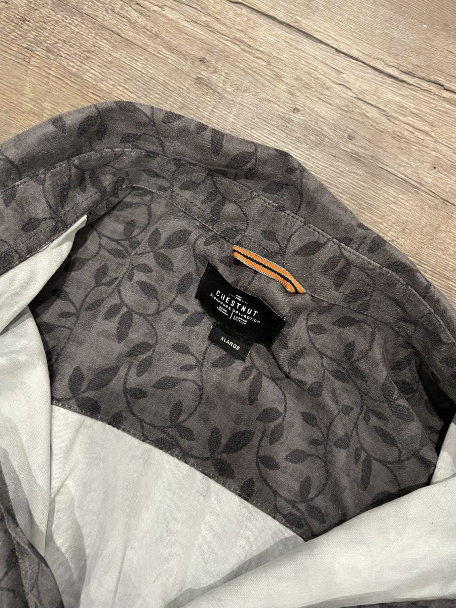 Le Grande Bleu (L.G.B.) 🌱 Grey Plant Design Button Up Shirt 🌱 Size US L / EU 52-54 / 3 - 2 Thumbnail