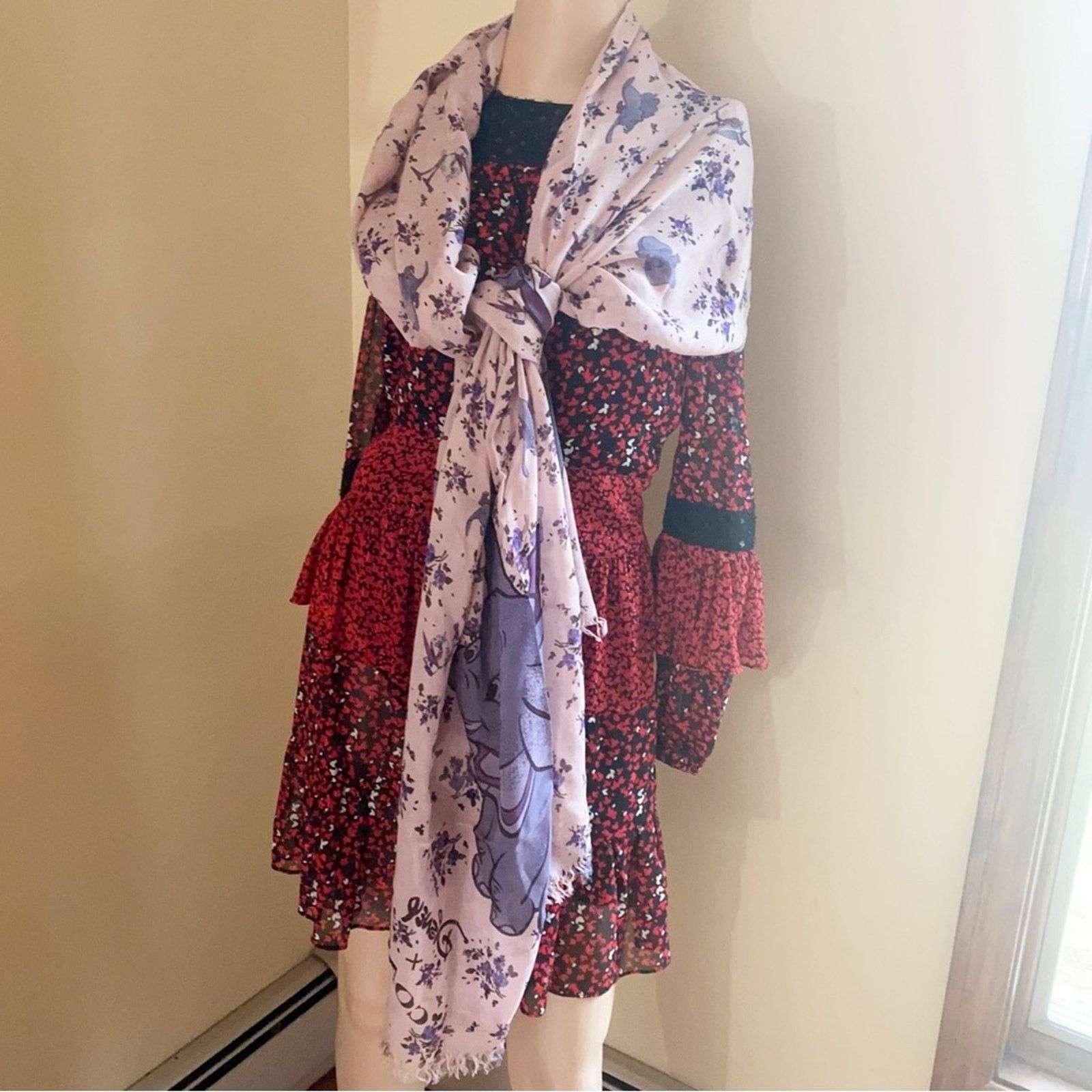 Coach COACH DISNEY DUMBO FLORAL PRINT OBLONG SCARF Size ONE SIZE - 8 Thumbnail