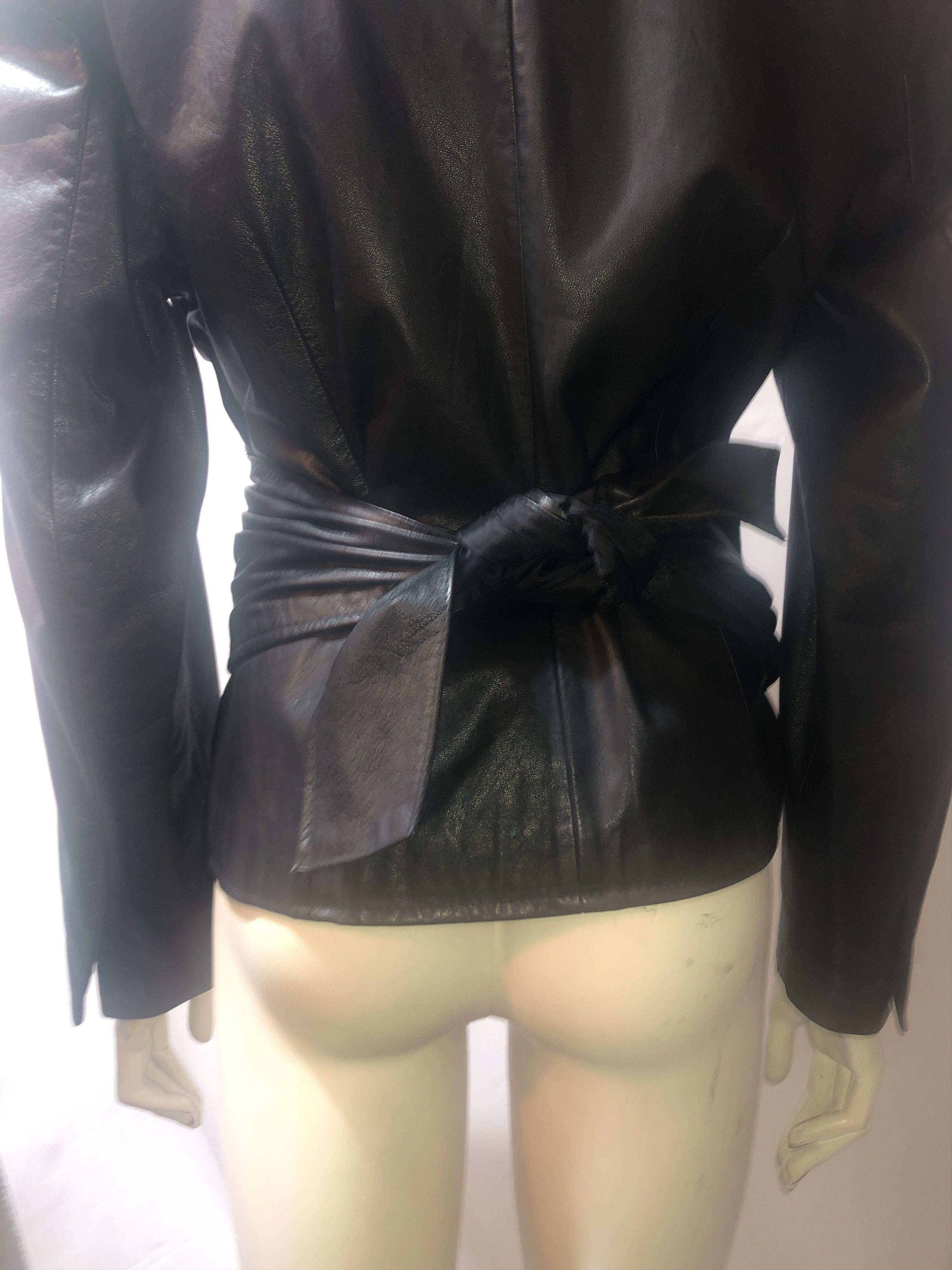 Calugi e Gianelli Metallic bra Bondage Leather Jacket Size L / US 10 / IT 46 - 8 Thumbnail