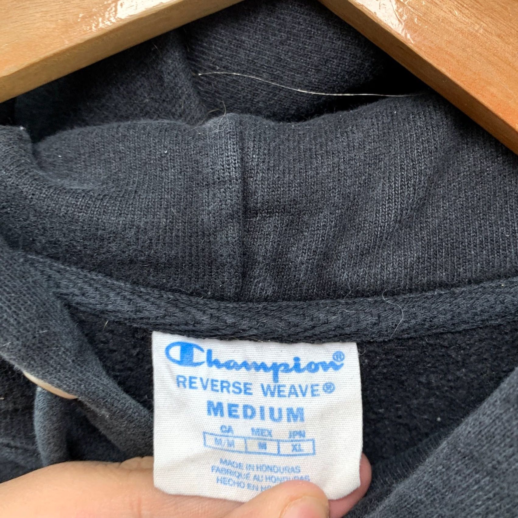 Champion Champion Reverse Weave Hoodie Sweatshirt Mens Medium Black Heavyweight Pullover Size US M / EU 48-50 / 2 - 5 Thumbnail