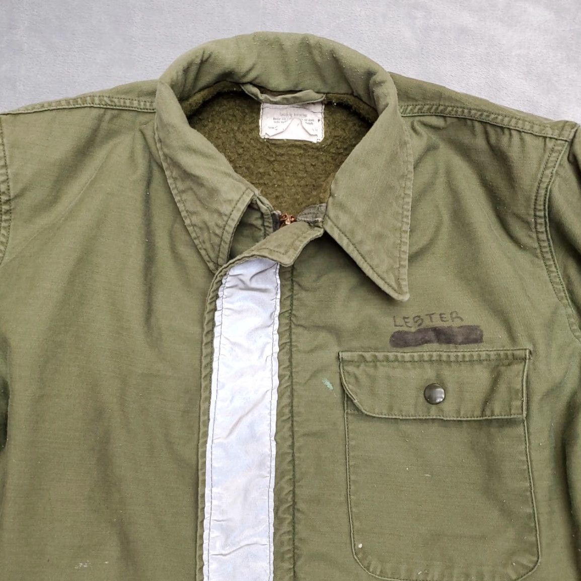 Vintage VINTAGE Military Jacket Mens M Green Navy Deck Jacket Solid Cotton Blend Button Zip 1970s USA - 70s M Mens Size US M / EU 48-50 / 2 - 3 Thumbnail