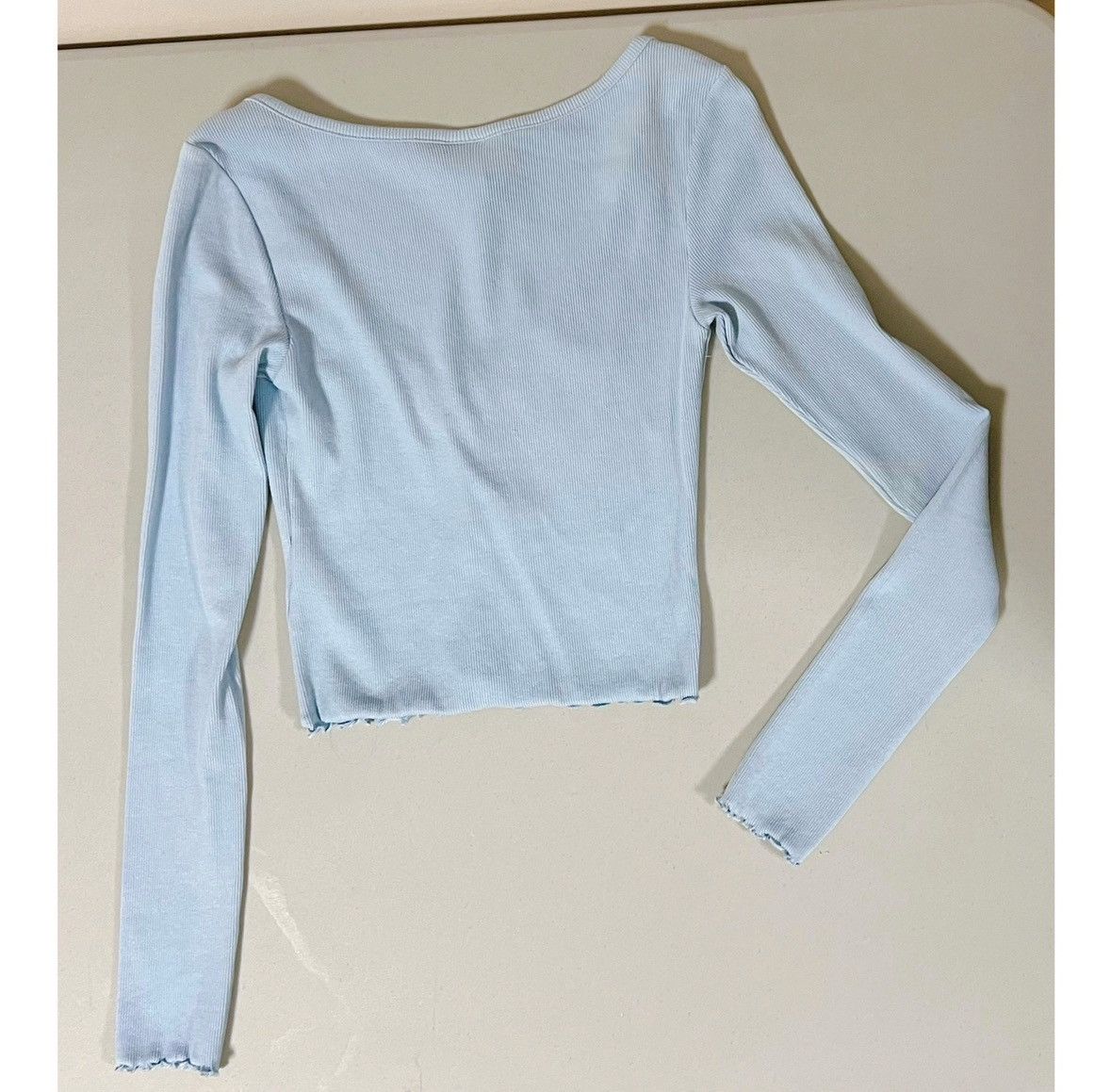 H&M Baby Blue Pastel Long Sleeve Sweater Cardigan Shirt Top XS 🩵 Size XS / US 0-2 / IT 36-38 - 3 Thumbnail
