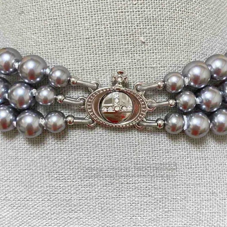 Vivienne Westwood Vivienne Westwood Gray Pearl Long Necklace Sweater Chain Size ONE SIZE - 2 Thumbnail