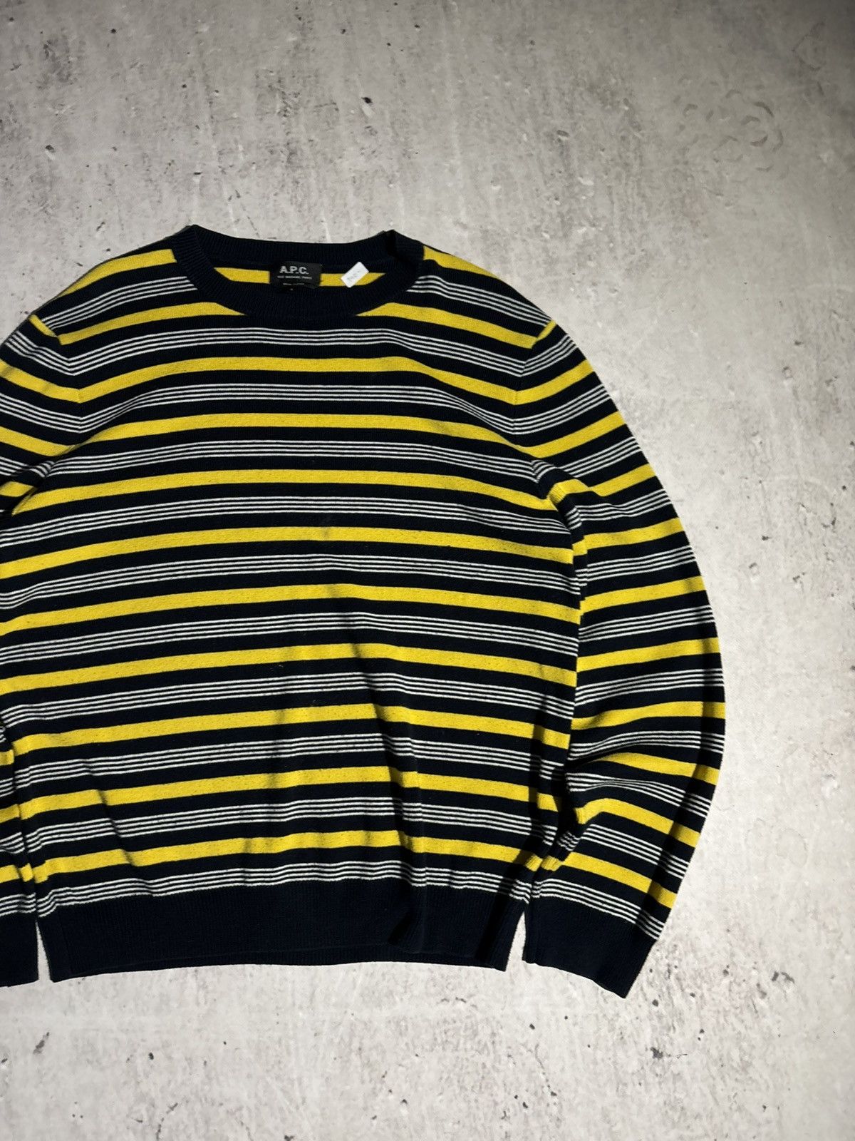 A.P.C. A.P.C. Knit Crewneck Sweater Japan Striped Streetwear Size US L / EU 52-54 / 3 - 3 Thumbnail