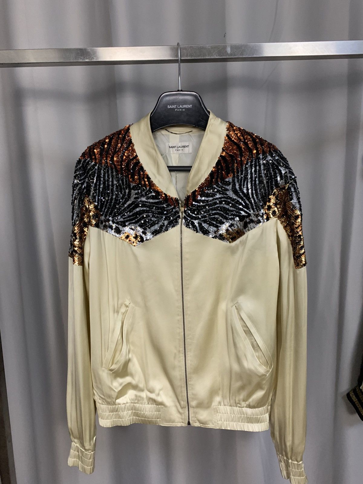 Saint Laurent Paris Saint Laurent 2016SS Tiger sequins Satin jacket Size US M / EU 48-50 / 2 - 1 Thumbnail