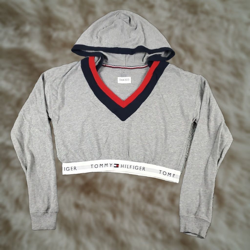 Tommy Hilfiger Tommy Hilfiger Hoodie Women's Medium Gray Pullover Sweatshirt Cotton Blend Size M / US 6-8 / IT 42-44 - 1 Thumbnail