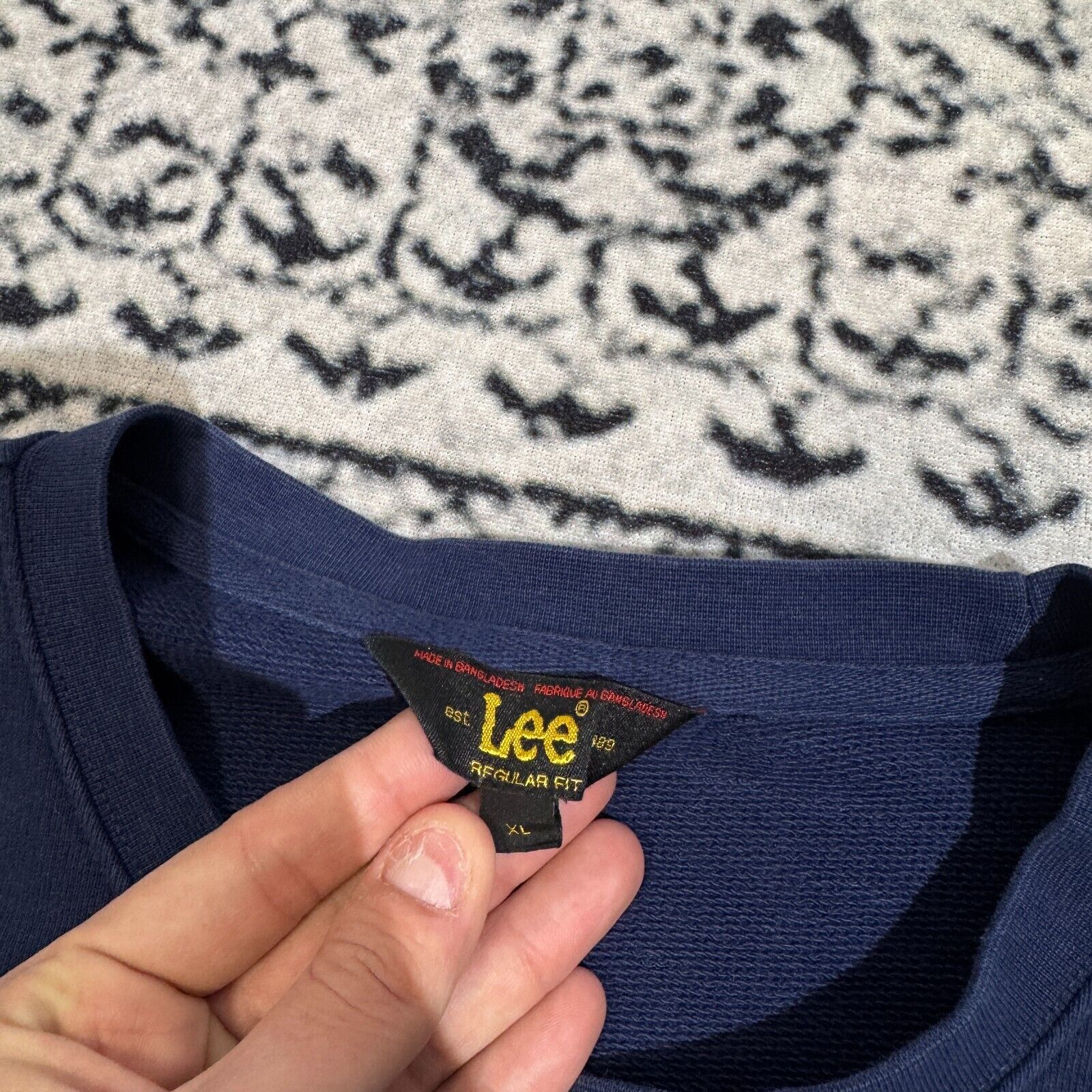 Lee × Vintage Lee Unisex Navy Cotton Sweatshirt Size XL USA Blank Y2K Size US XL / EU 56 / 4 - 9 Thumbnail