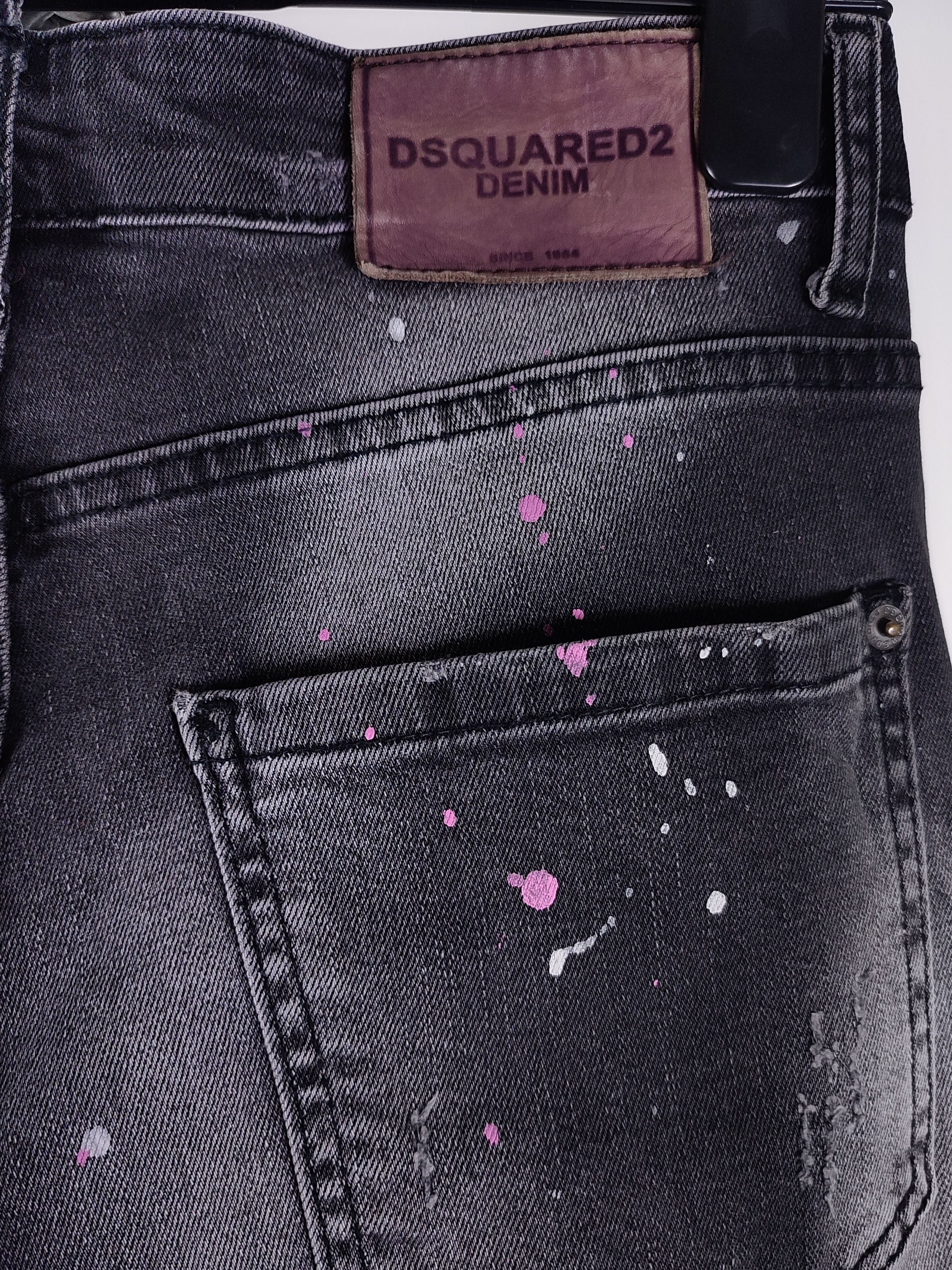 Dsquared2 💜 Dsquared2 Skinny Splatter Keychain Distressed Denim Pants Size US 30 / EU 46 - 10 Thumbnail