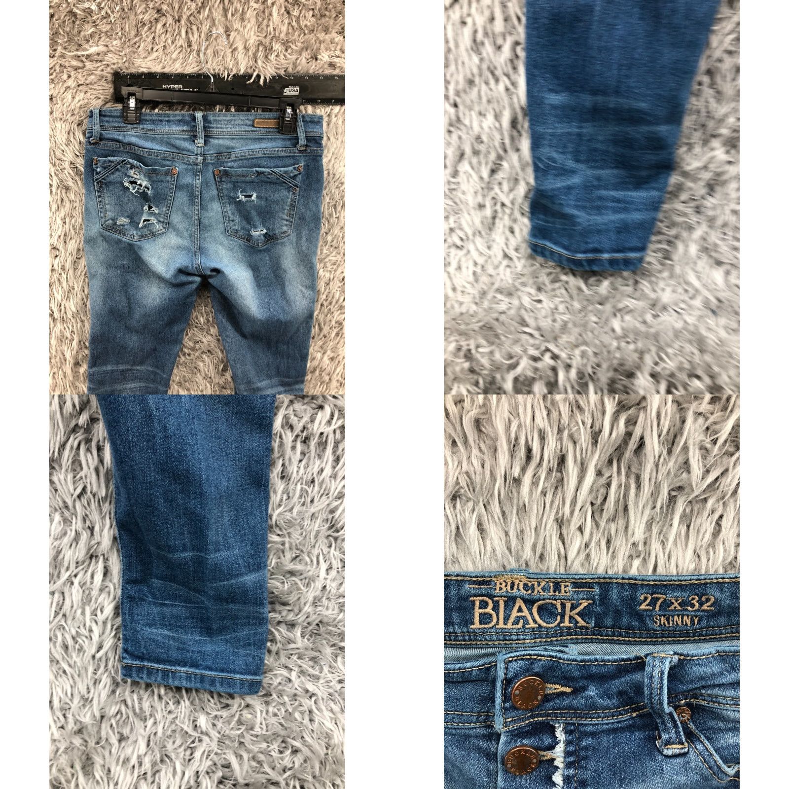 Buckle Black VINTAGE Buckle Black Fit No. 53 Skinny Jeans Womens Medium Blue 27x32 Regular Waist 30in 5-Pocket Denim Jeans Womens Jeans Distressed No Pattern Solid Size 27" / US 4 / IT 40 - 8 Thumbnail