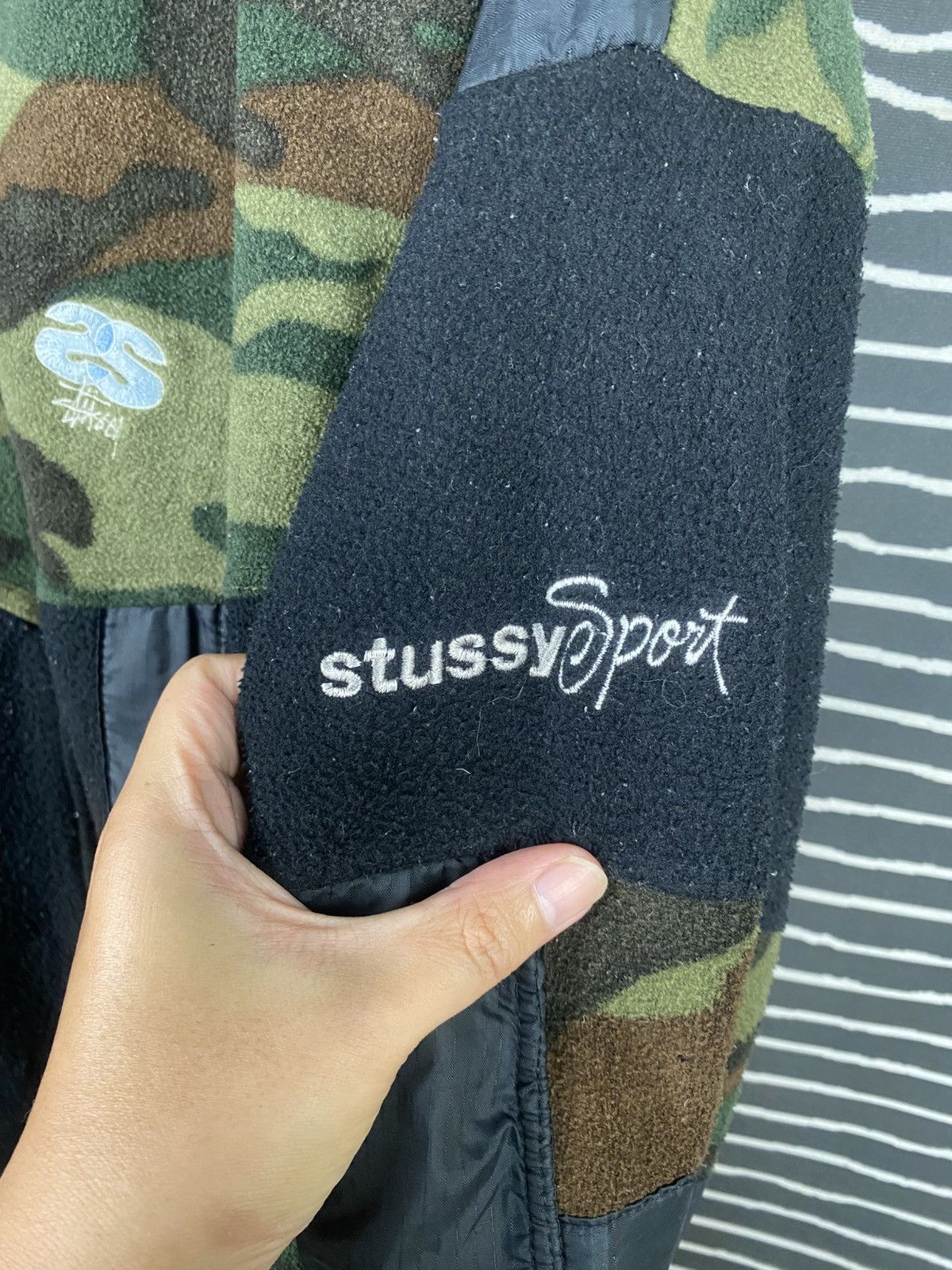 Stussy Vintage 90s Stüssy Sport fleece jacket camouflage pattern Size US XL / EU 56 / 4 - 5 Thumbnail
