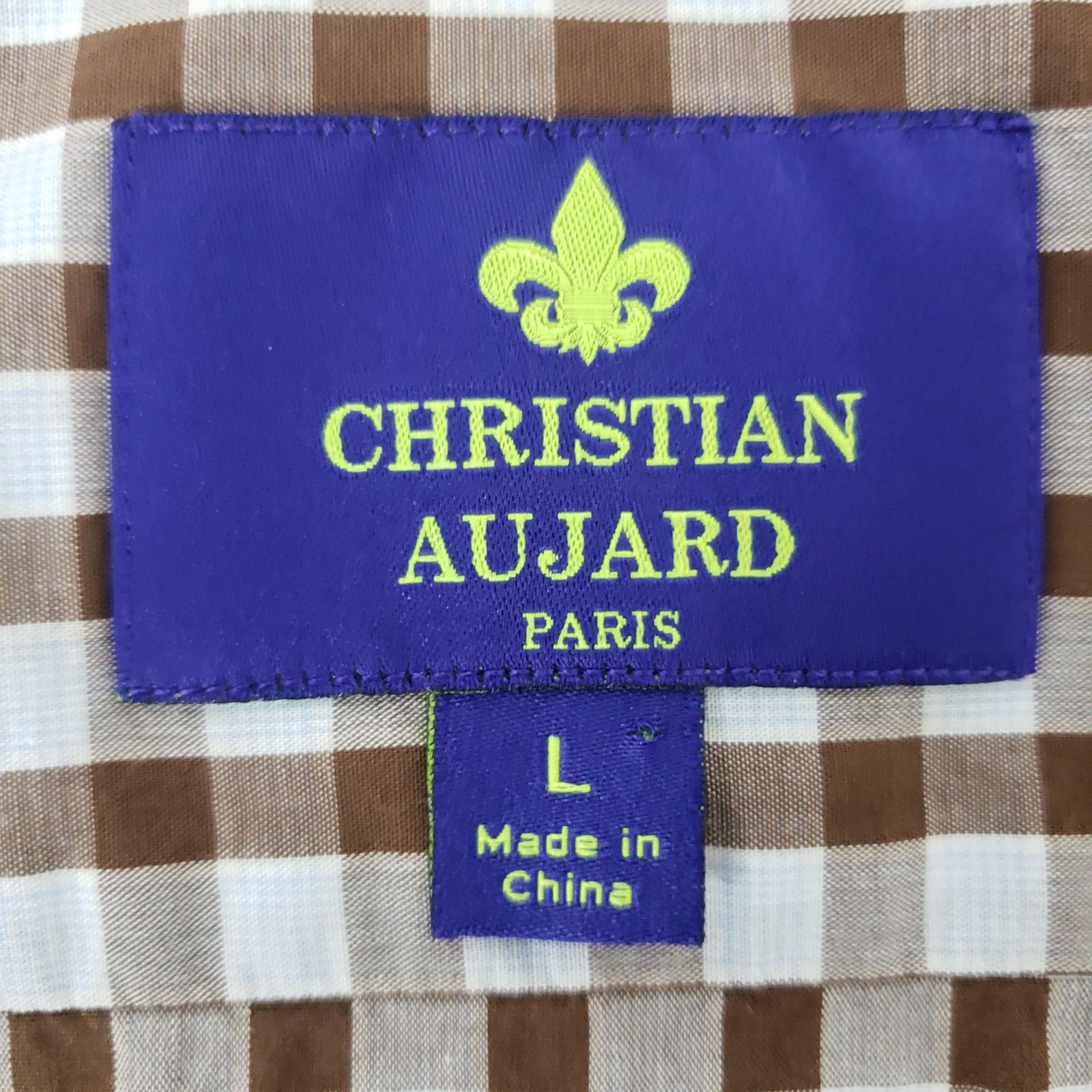 Other Christian Aujard Paris Shirt Check Paisley Flip Cuff Collar Size US L / EU 52-54 / 3 - 8 Thumbnail