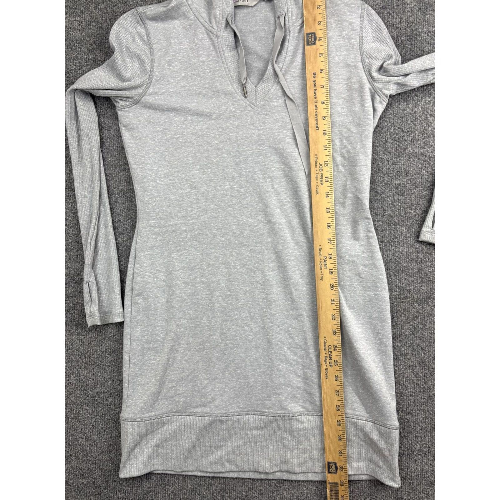 Athleta Athleta Sweater Dress Womens Small Gray Hooded V-Neck Long Sleeve Casual Knit Size S / US 4 / IT 40 - 6 Thumbnail