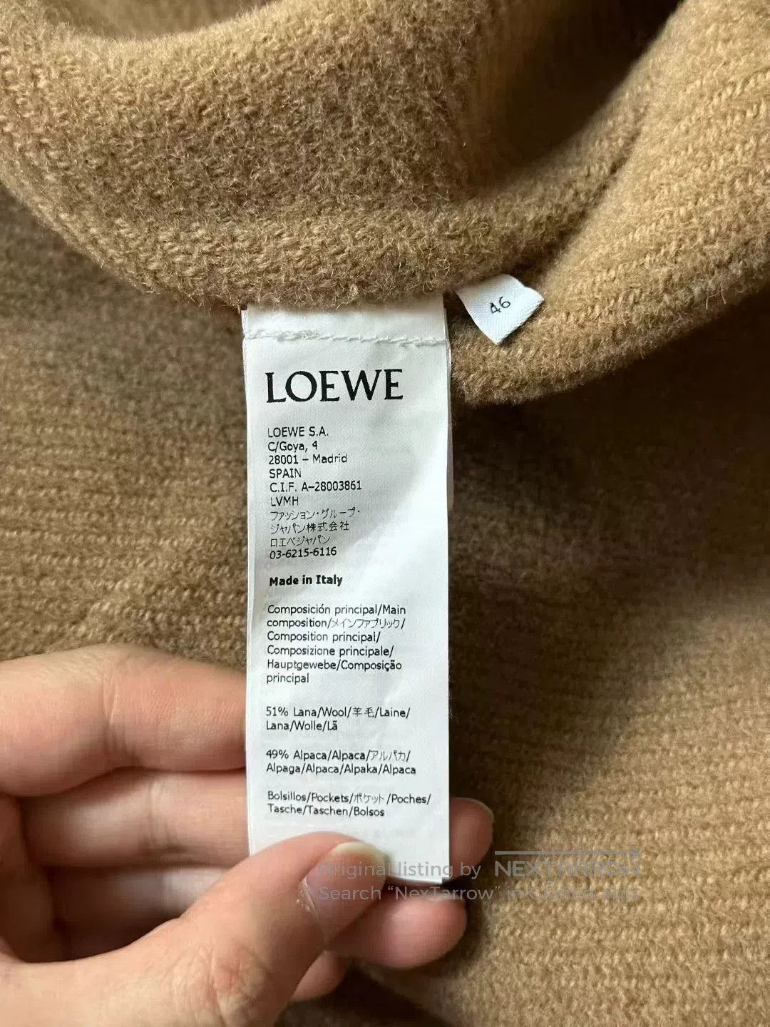 Loewe loewe wool coat with leather label. Size US L / EU 52-54 / 3 - 5 Thumbnail