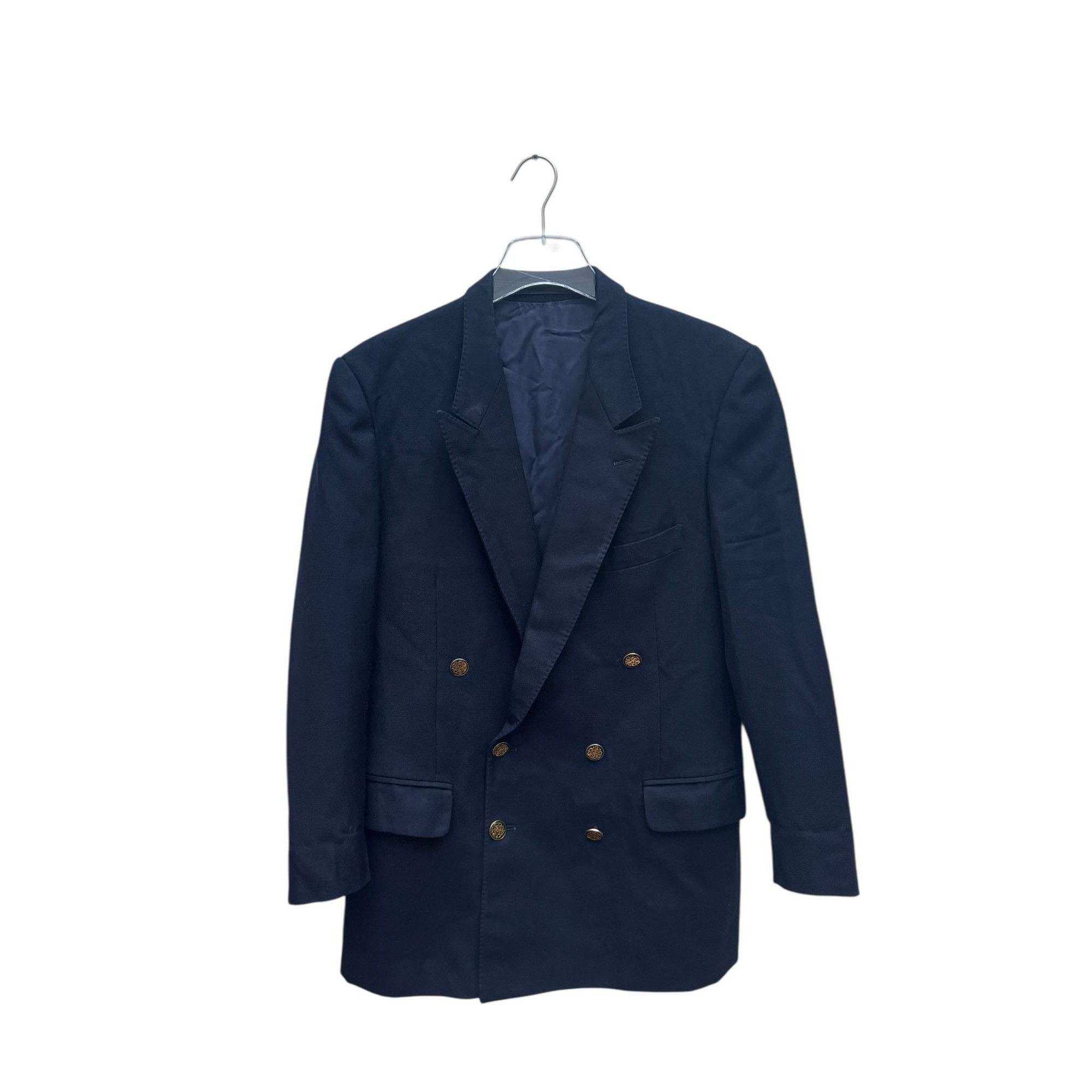 Yves Saint Laurent Navy Wool Double-Breasted Blazer Size 42R - 3 Thumbnail