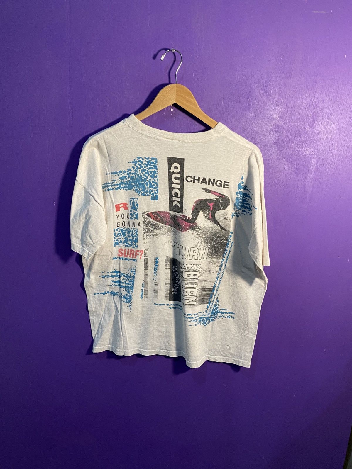 Other Vintage 80s Quick change surfwear t-shirt Size US L / EU 52-54 / 3 - 2 Thumbnail