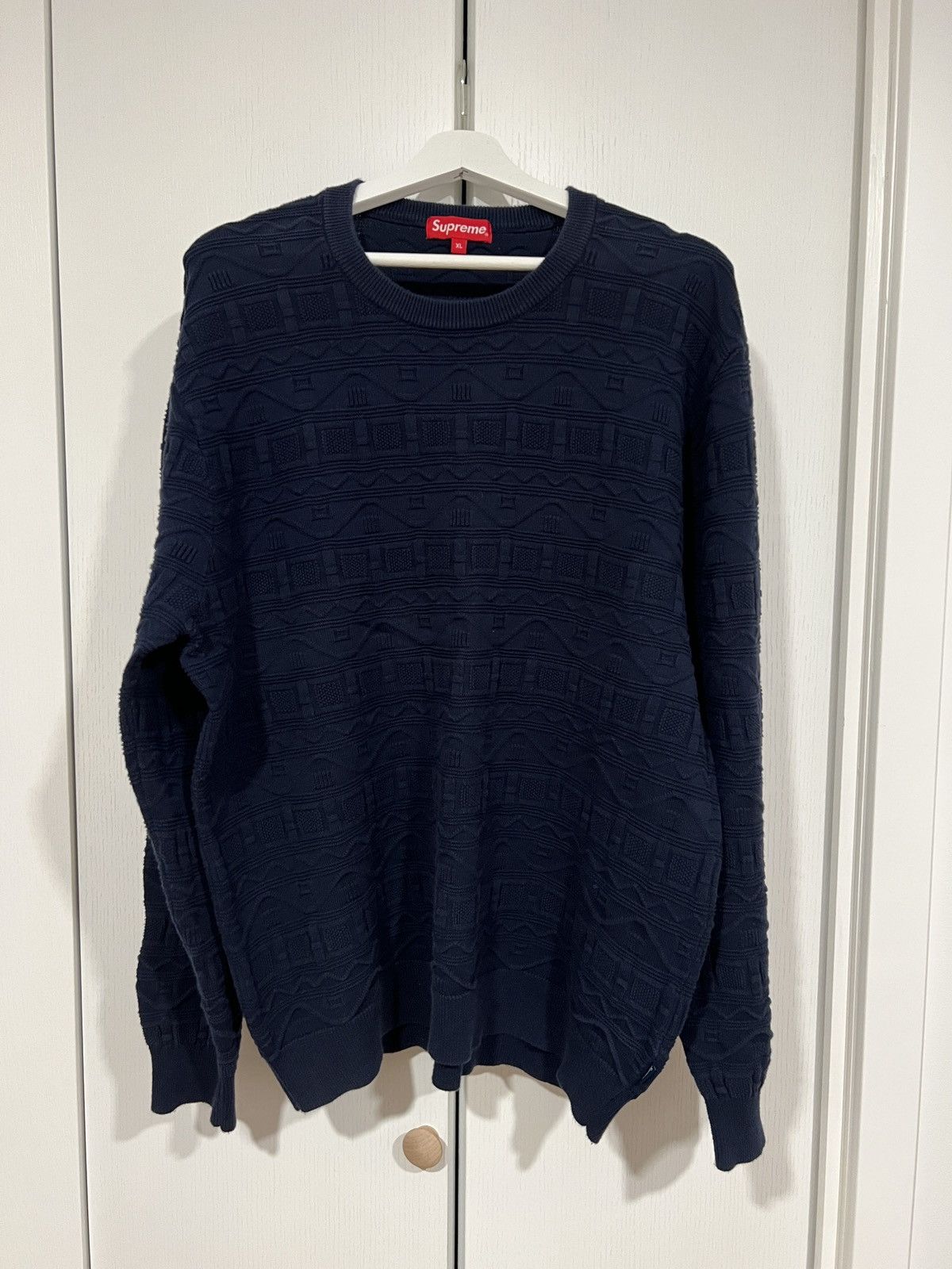 Supreme Supreme Jacquard Sweater in Navy from SS14 Grailed