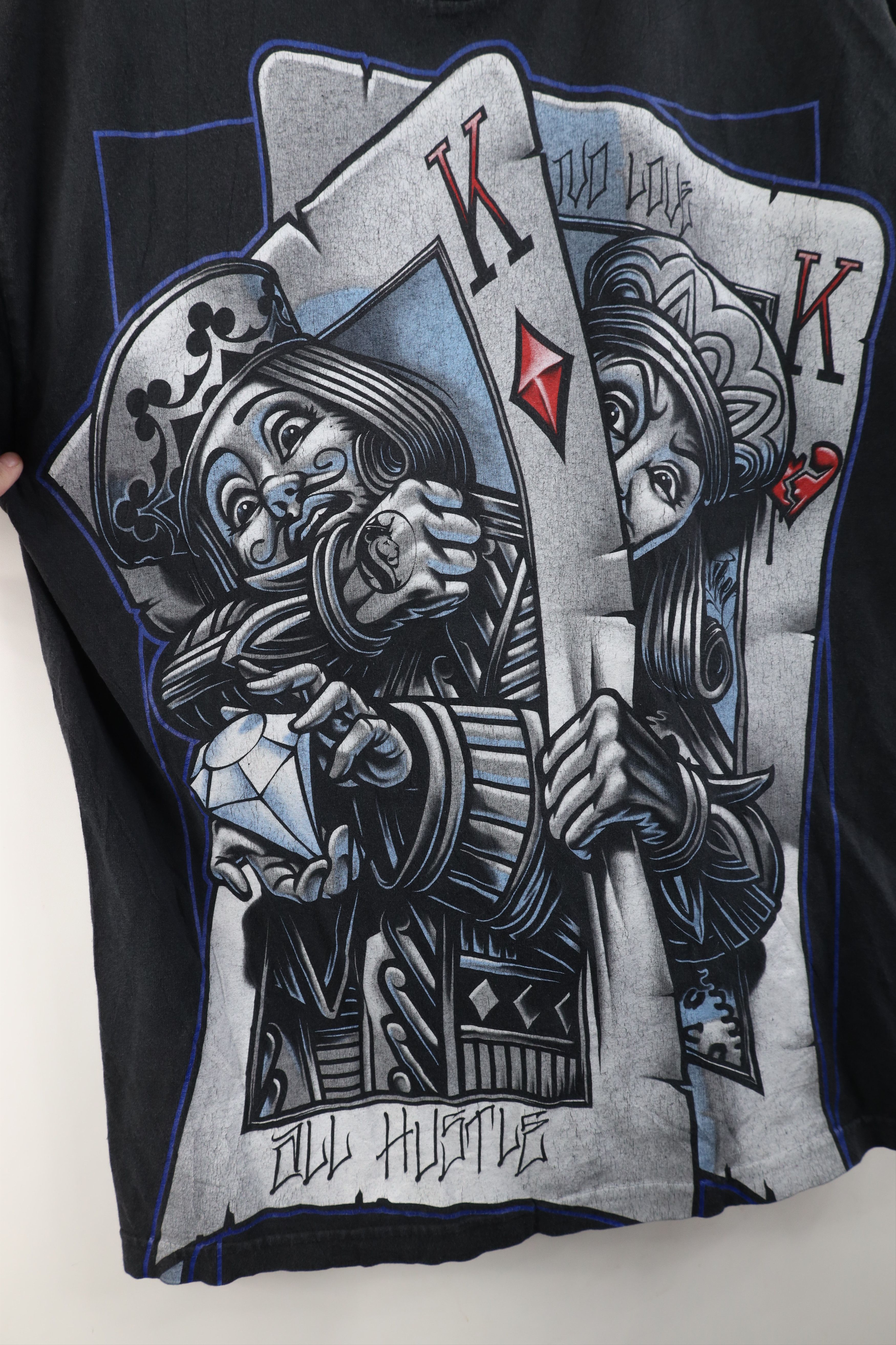 Vintage Vintage Y2K Streetwear Hustle Poker Cards Diamond T-Shirt Size US L / EU 52-54 / 3 - 4 Thumbnail