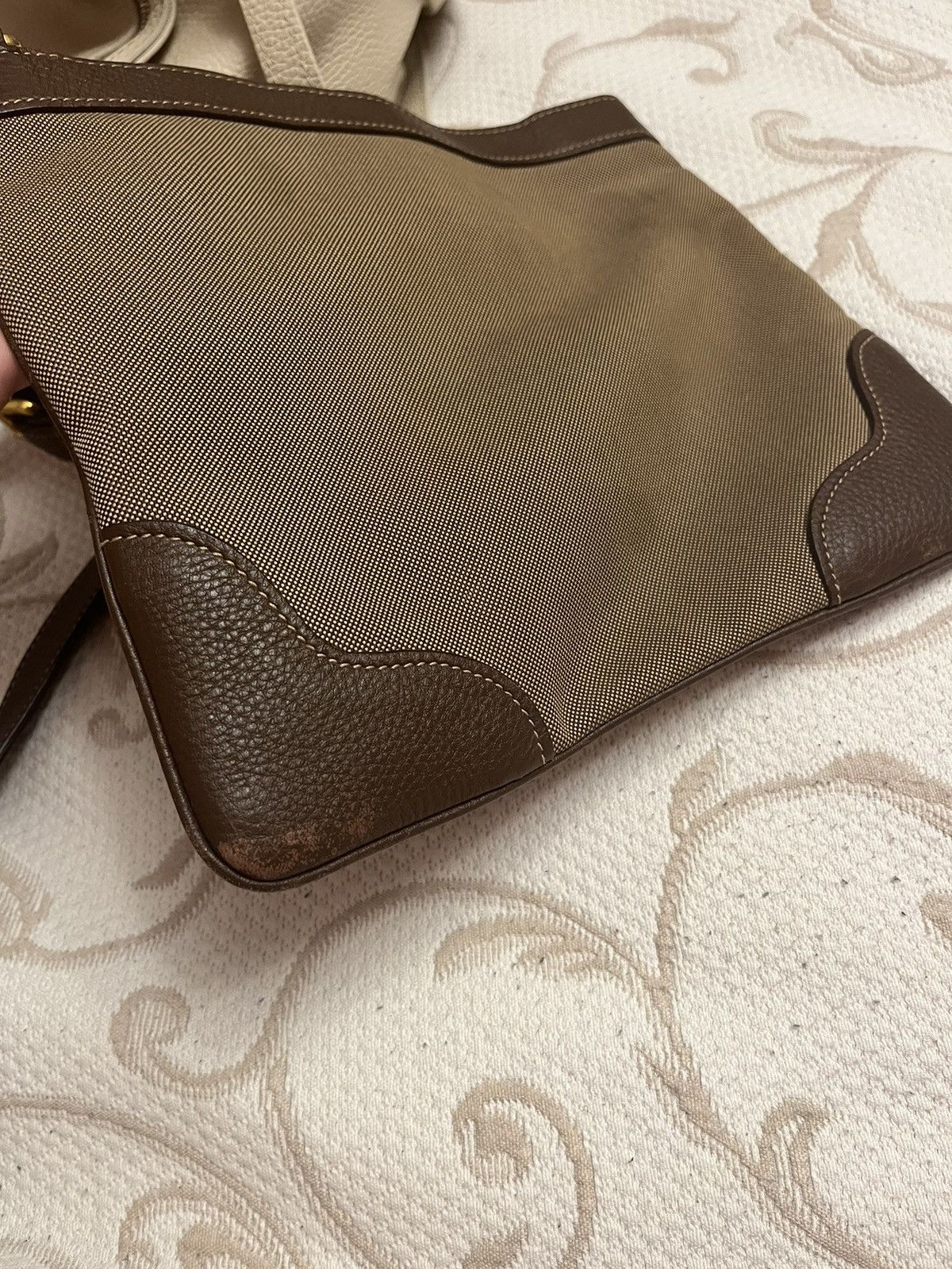 Prada Prada Logo Jacquard Canvas and Leather Messenger Bag Size ONE SIZE - 18 Thumbnail