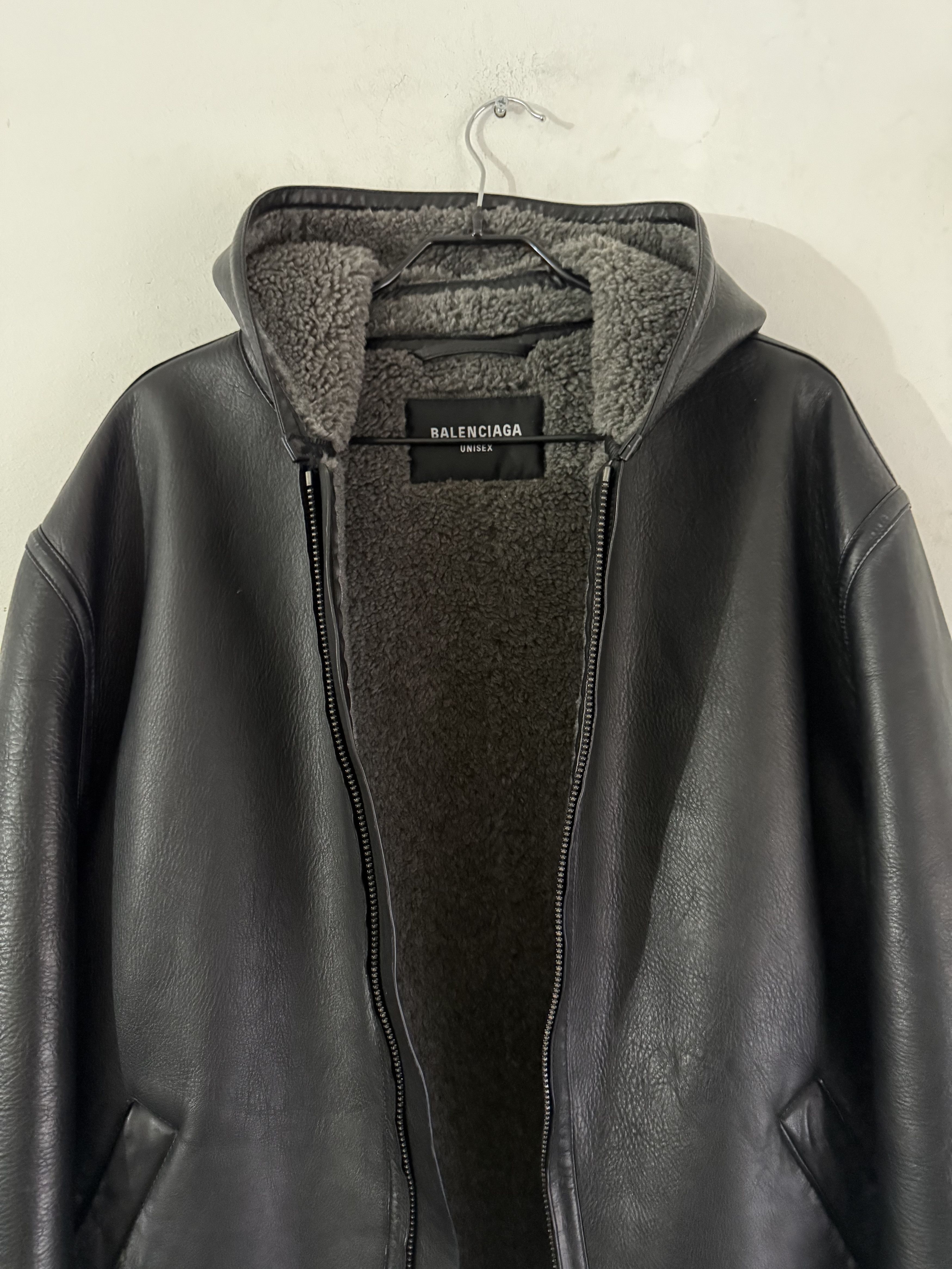 Balenciaga Hooded Shearling Jacket Leather Size US M / EU 48-50 / 2 - 11 Thumbnail