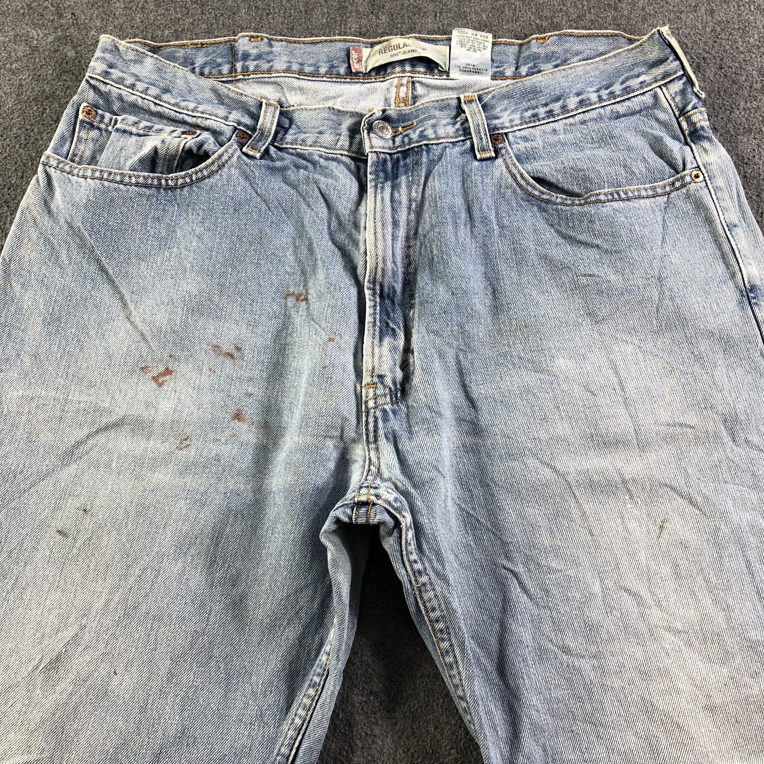 Levi's Vintage Blue Wash Levis 505 Jeans-J3177 Size US 37 - 3 Thumbnail