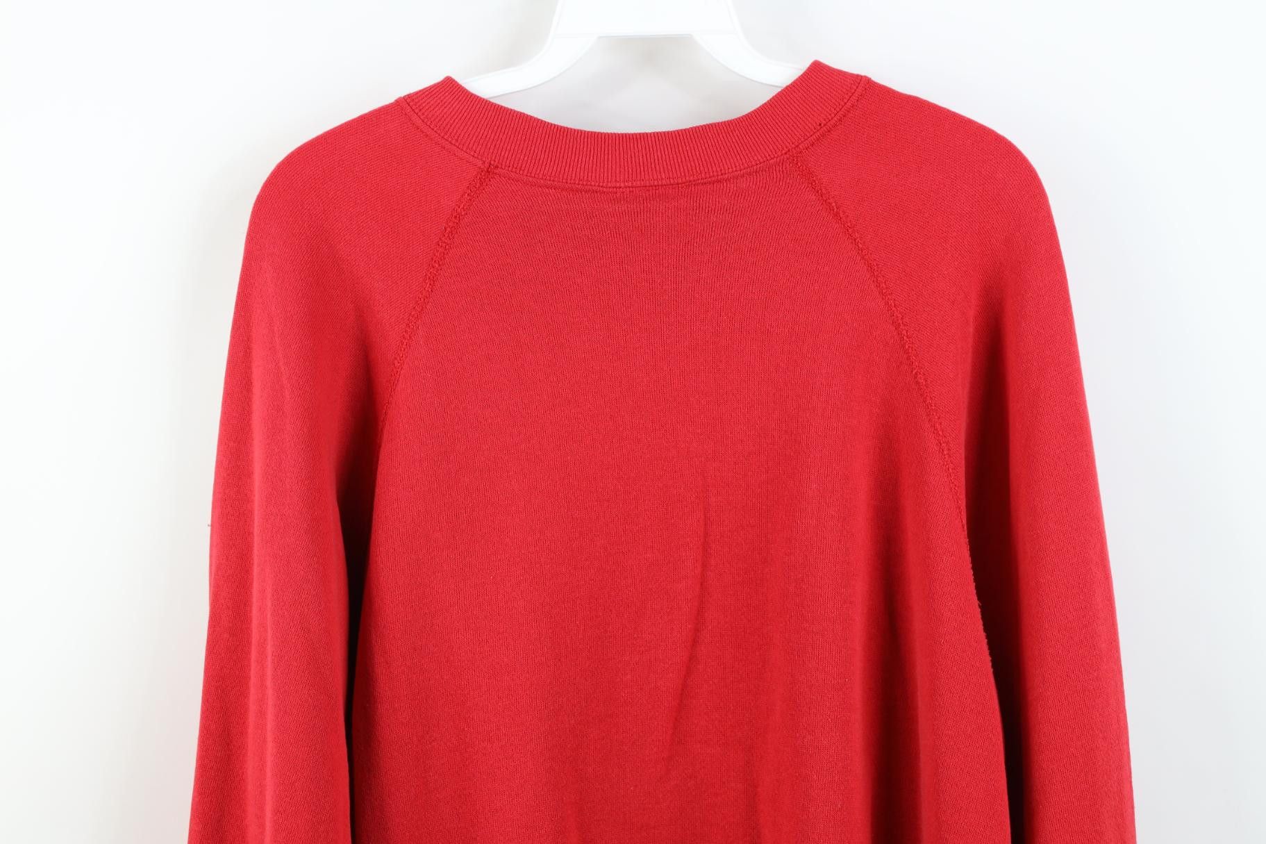 Vintage Vintage 90s Streetwear Raglan Crewneck Sweatshirt Red USA Size US L / EU 52-54 / 3 - 12 Thumbnail