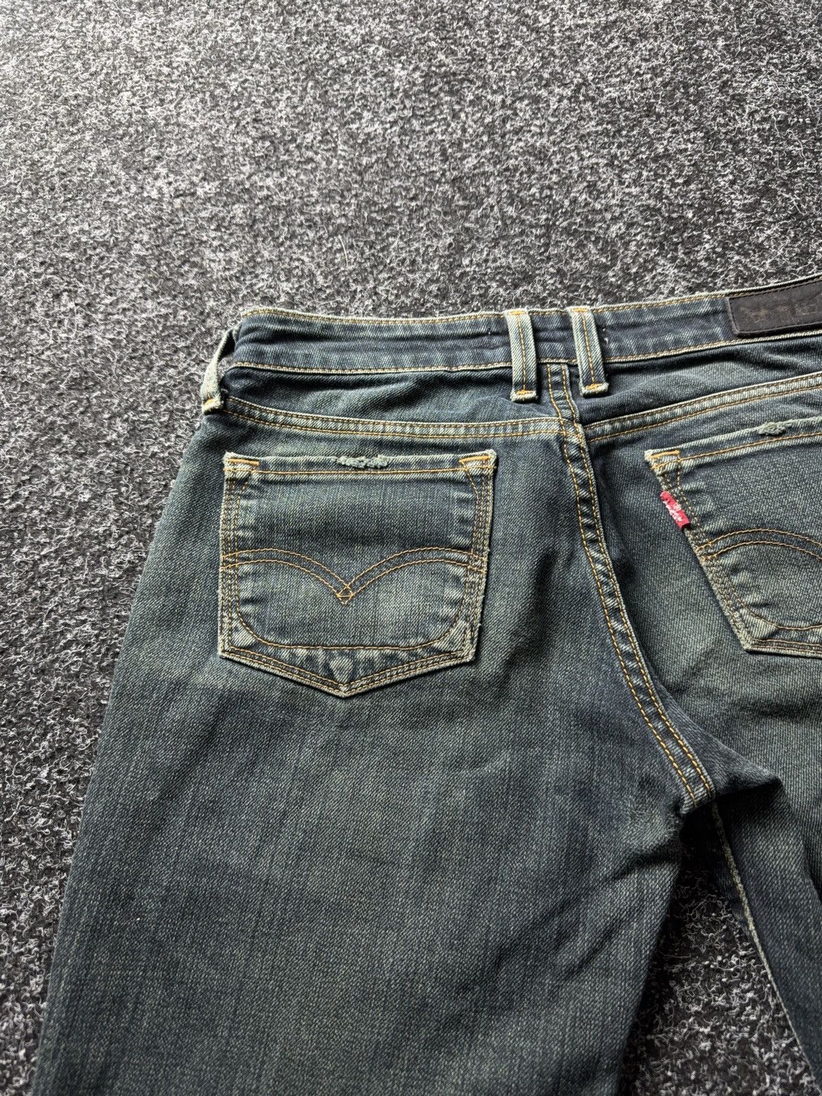 Levi's 00s Levi’s 551 Flare Y2K Vntg Bootcut Greenish Indigo Jeans Size 27" / US 4 / IT 40 - 17 Thumbnail