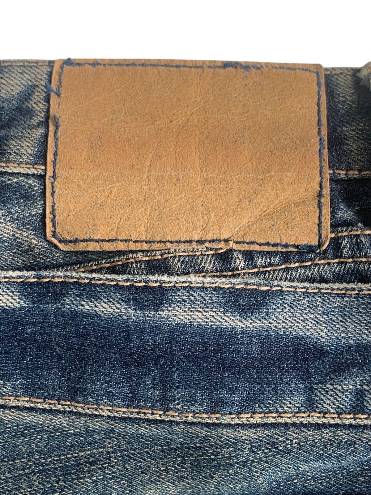 Japanese Brand PPFM Double Waist Distressed Washed Denim Size US 34 / EU 50 - 14 Thumbnail
