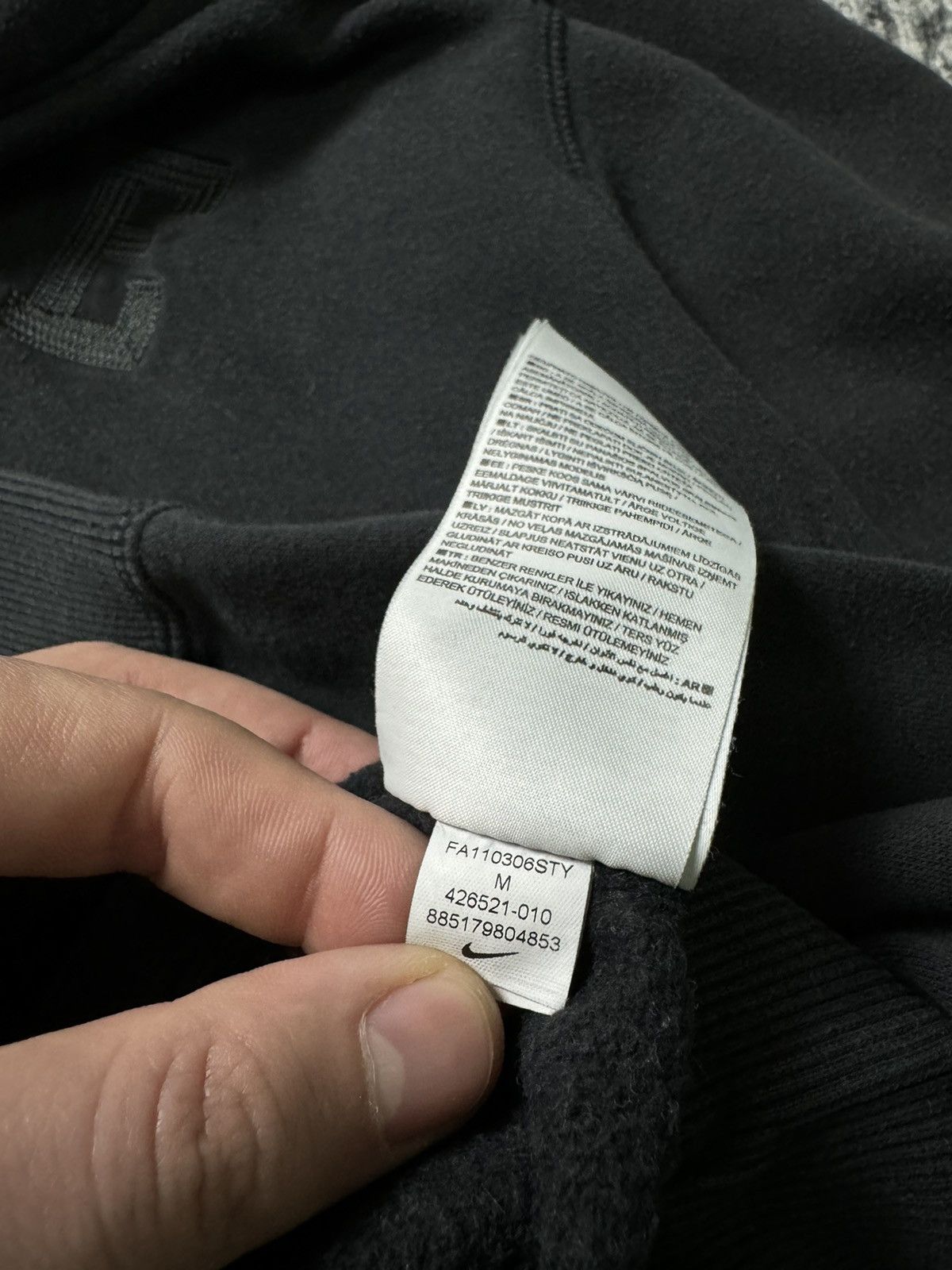 Nike × Vintage Vintage Nike Faded Black Hoodies Big Logo Y2K STYLE Size US M / EU 48-50 / 2 - 7 Thumbnail