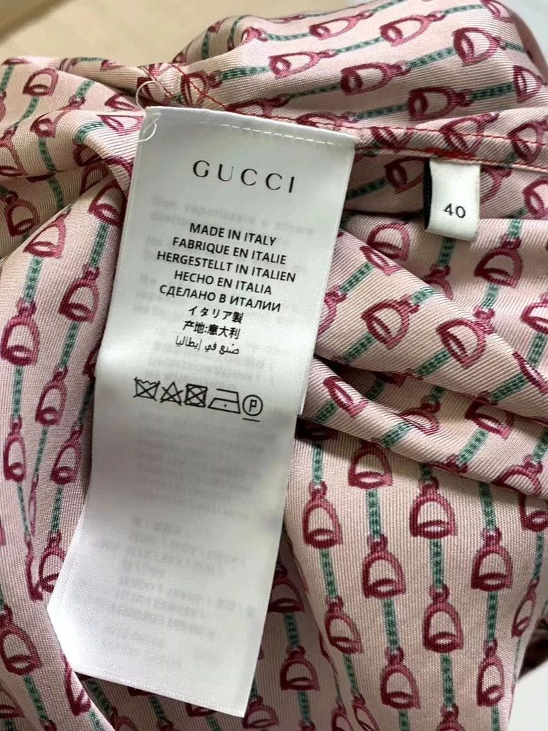 Gucci Gucci Silk horseshoe printed long-sleeved shirt 2501-Nextar Size US XXS / EU 40 - 4 Thumbnail