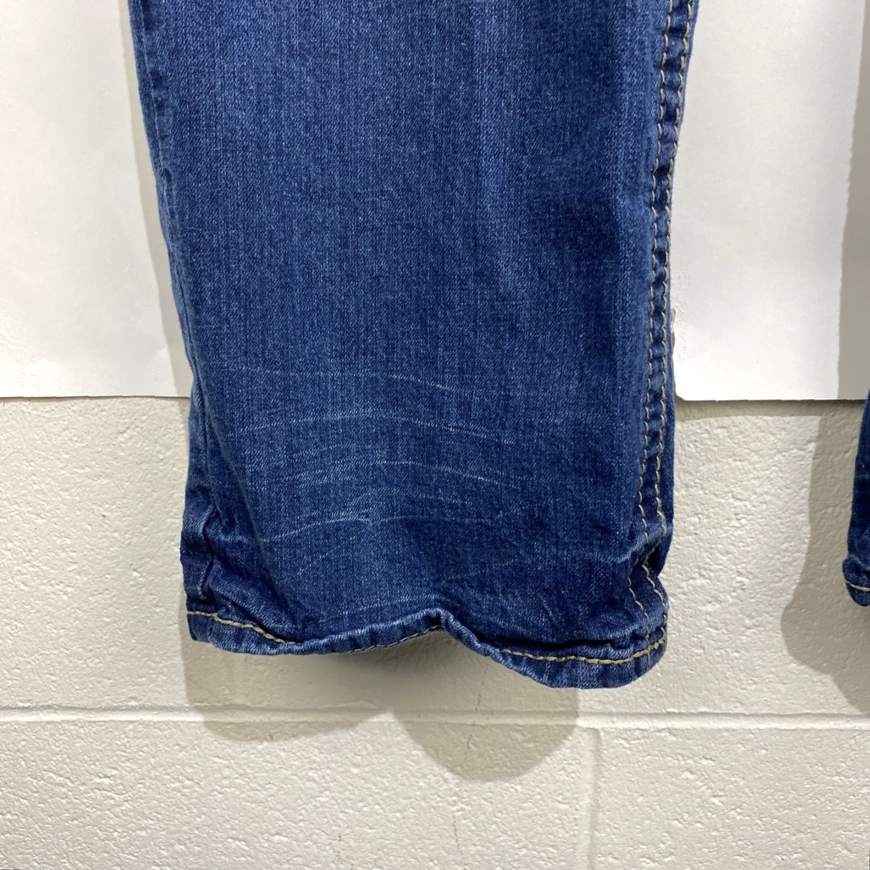 Vintage TK Axel Treadwell Relaxed Straight Leg Jeans Mens 38x32 Blue Distressed Denim Cotton Stretch 5-Pocket Designer Rock USA Cowboy Size US 38 / EU 54 - 7 Thumbnail