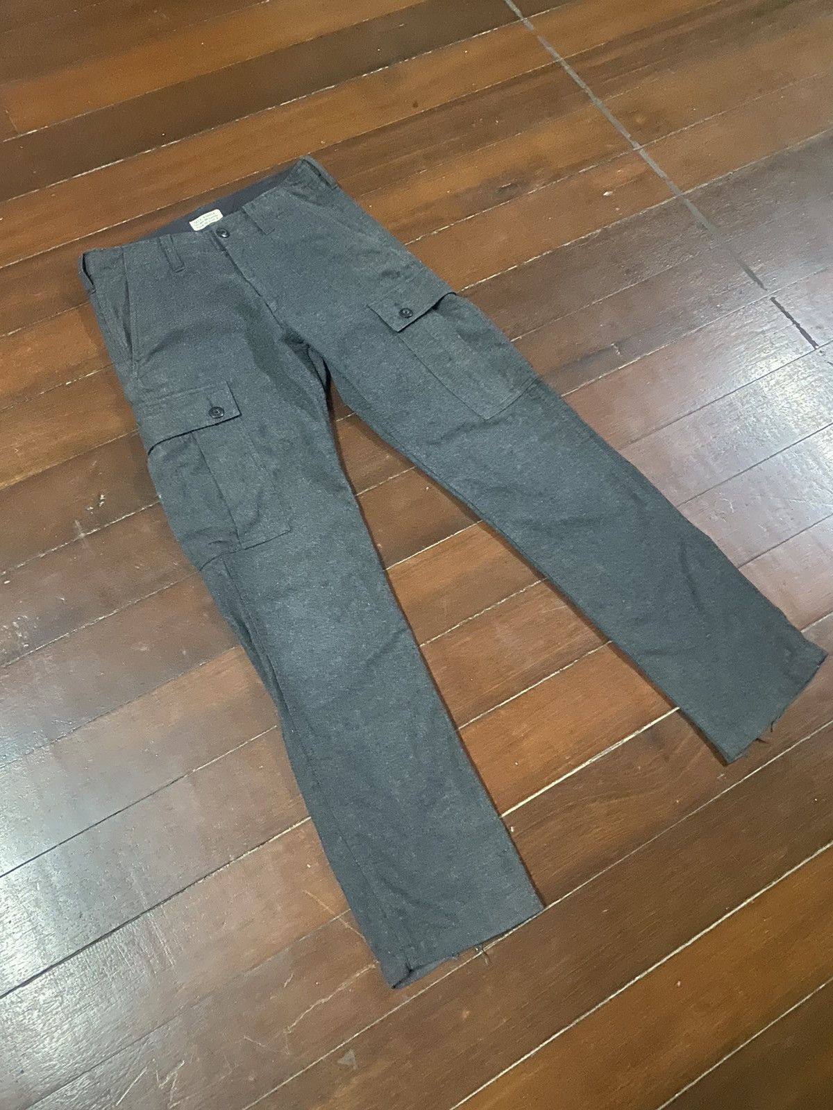 Japanese Brand FIRE 🔥 BACK NUMBER CARGO PANTS WOOL Size US 34 / EU 50 - 2 Thumbnail