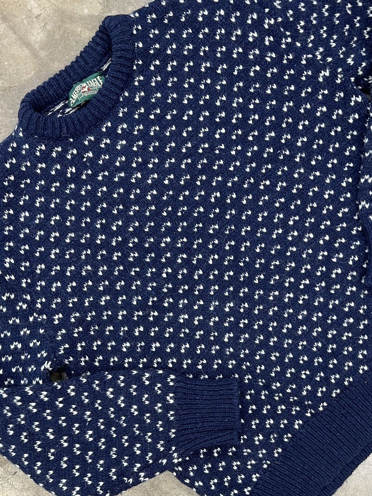 Vintage Vintage 90s Knit Patterned Ribbed Collar Sweater Large Size US L / EU 52-54 / 3 - 1 Thumbnail