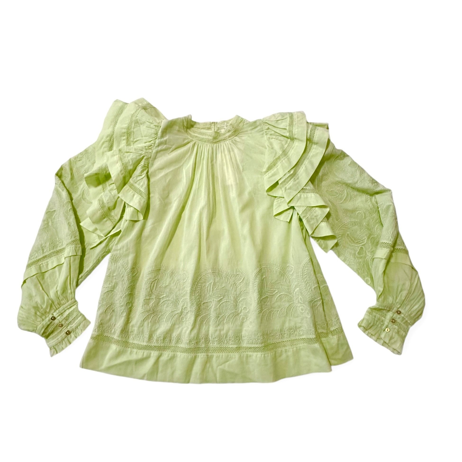 Ulla Johnson Ulla Johnson Annetta Blouse in Pistachio, Size 2, New with Size XS / US 0-2 / IT 36-38 - 5 Thumbnail