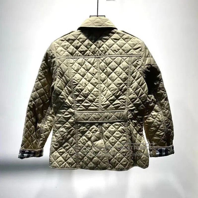Burberry Burberry Khaki Cotton Women's Quilted Jacket. Size S / US 4 / IT 40 - 2 Thumbnail