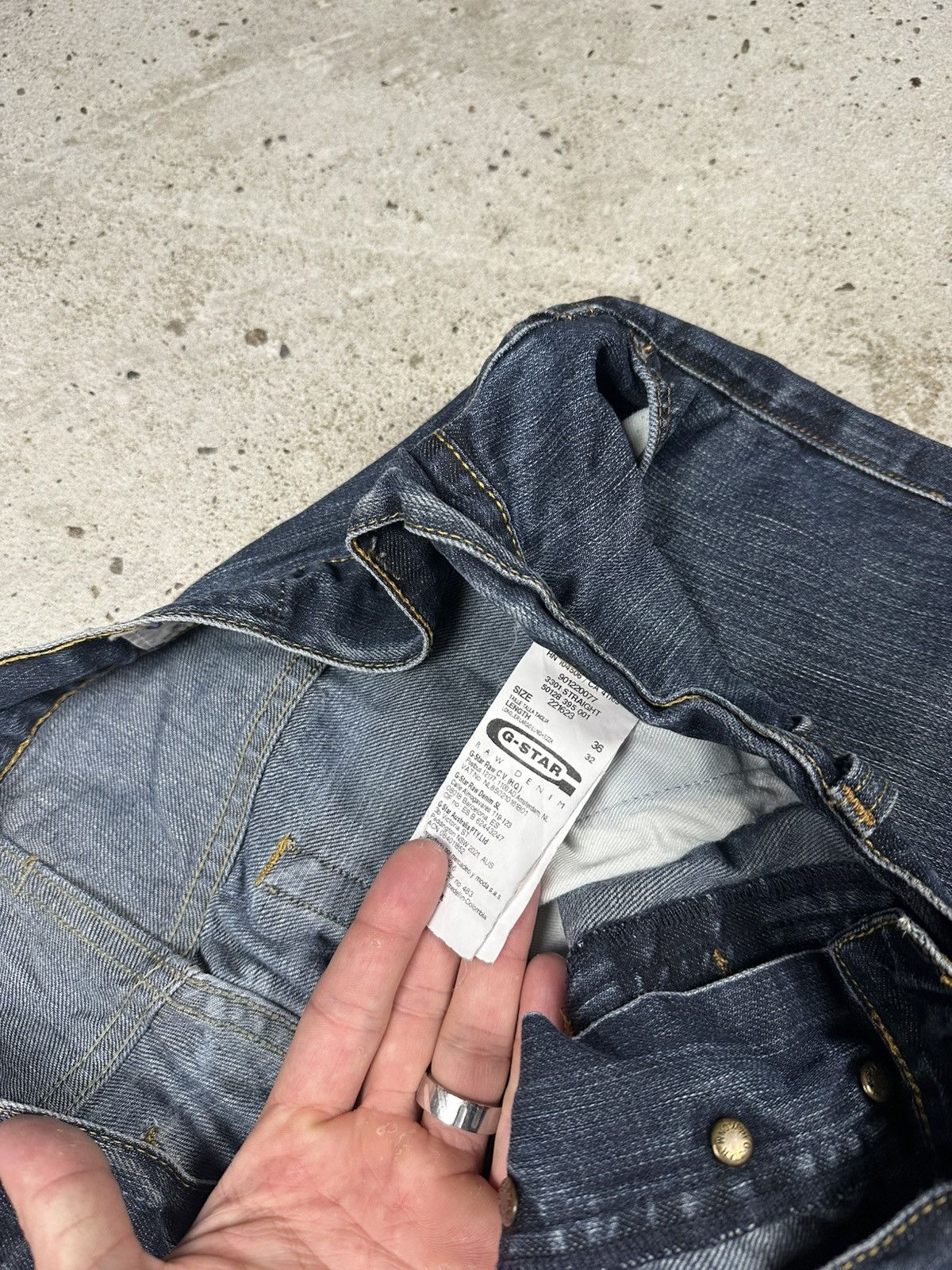 G-Star × Japanese Brand × Vintage Vintage Y2K G Star Raw 3301 Straight Denim Pants Jeans Size US 34 / EU 50 - 10 Thumbnail