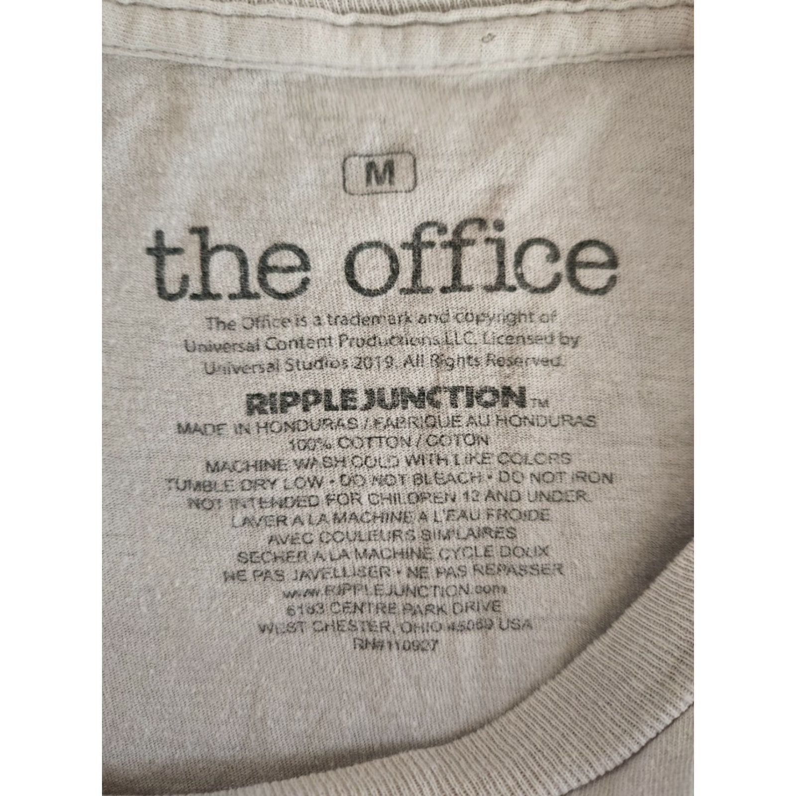 Vintage The OFFICE Shirt Mens Adult Medium Gray The OFFICE TV Logo Font Ripple Junction T-Shirt Cartoon Graphic Print Size US M / EU 48-50 / 2 - 2 Thumbnail