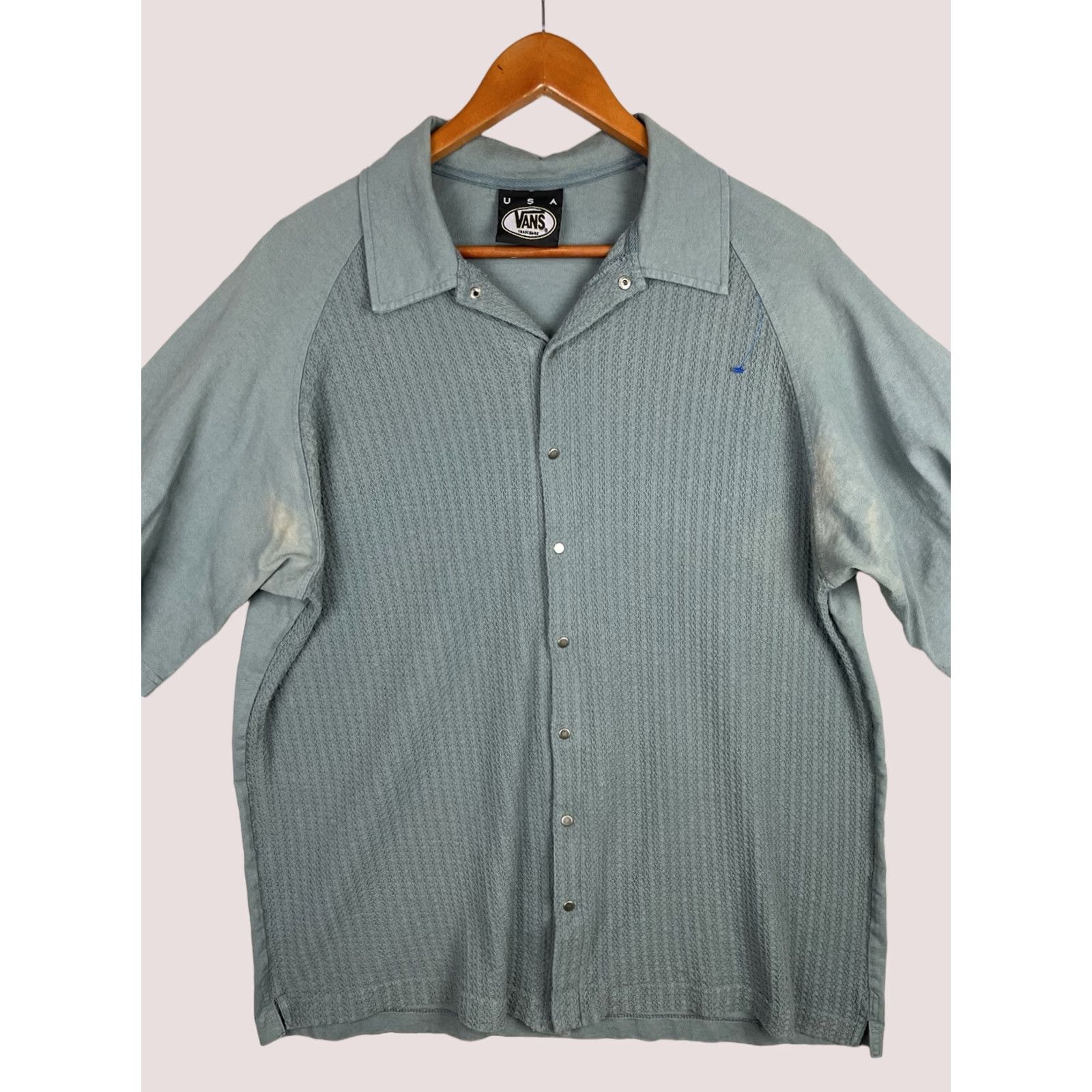Vans VINTAGE Vans Shirt Mens L California Knit Snap Beach Surfer Logo Shirt Size US L / EU 52-54 / 3 - 1 Thumbnail