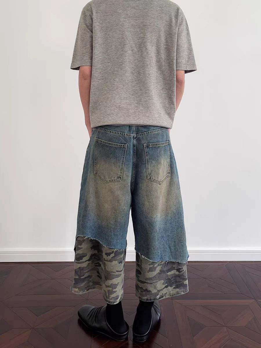 Jean Casual Loose-Fit Ripped Camouflage Shorts Size US 30 / EU 46 - 5 Thumbnail